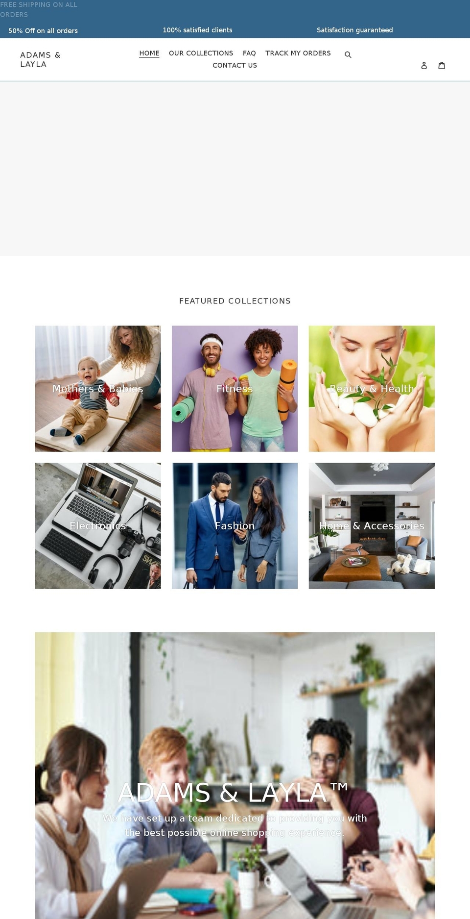 adamslayla.com shopify website screenshot