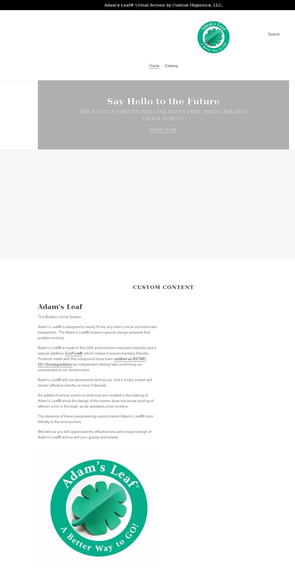 adamsleaf.net shopify website screenshot