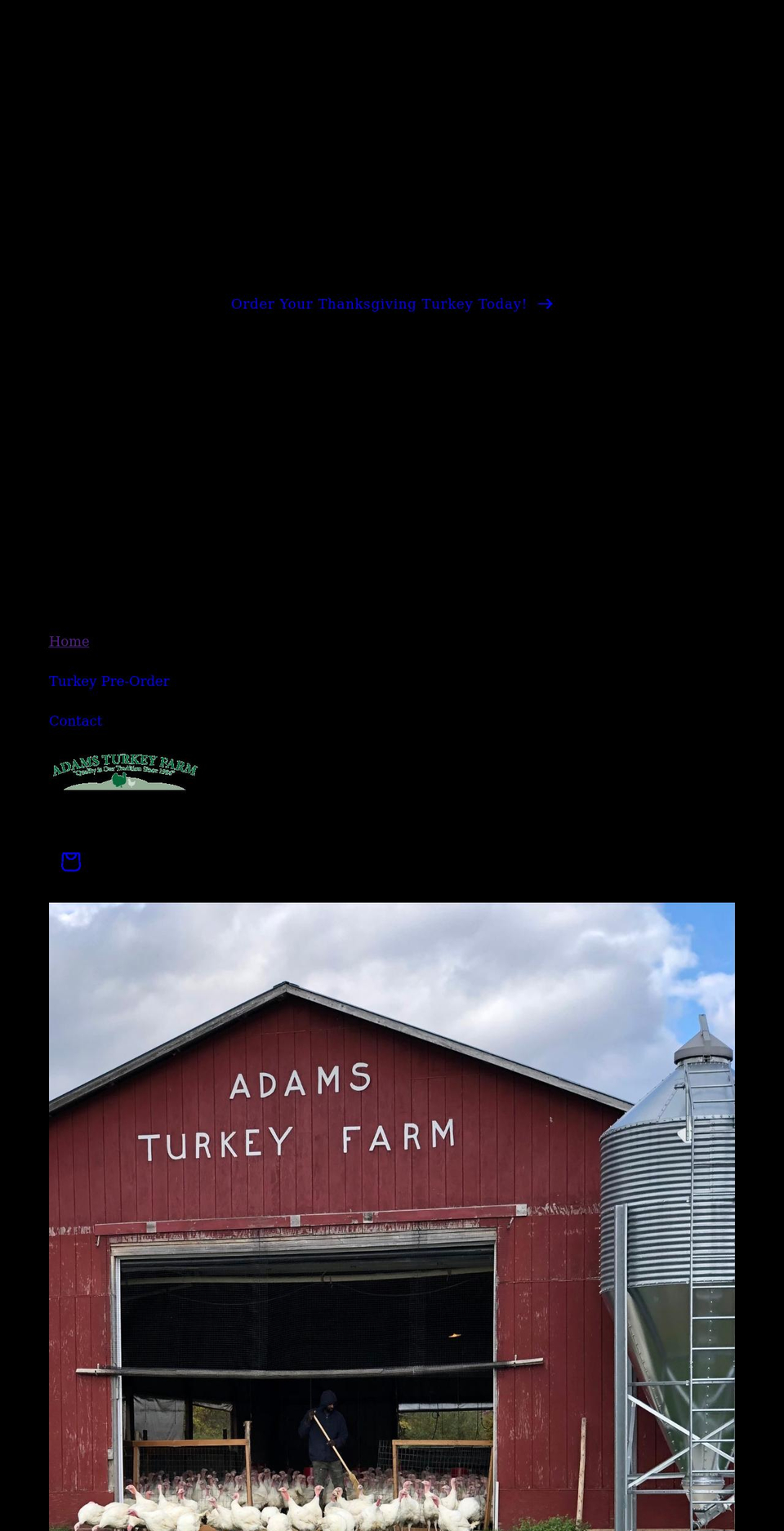 adamsturkeyfarm.com shopify website screenshot