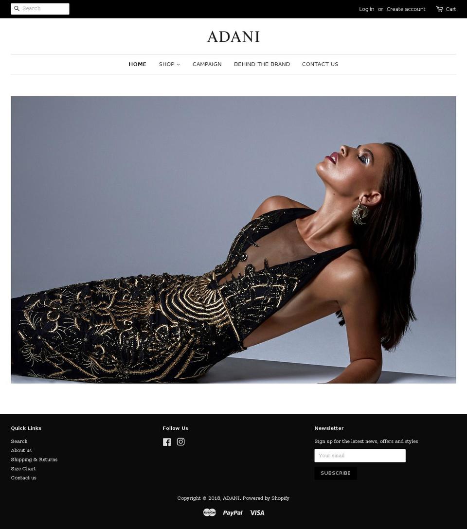 adaniclothing.com.au shopify website screenshot