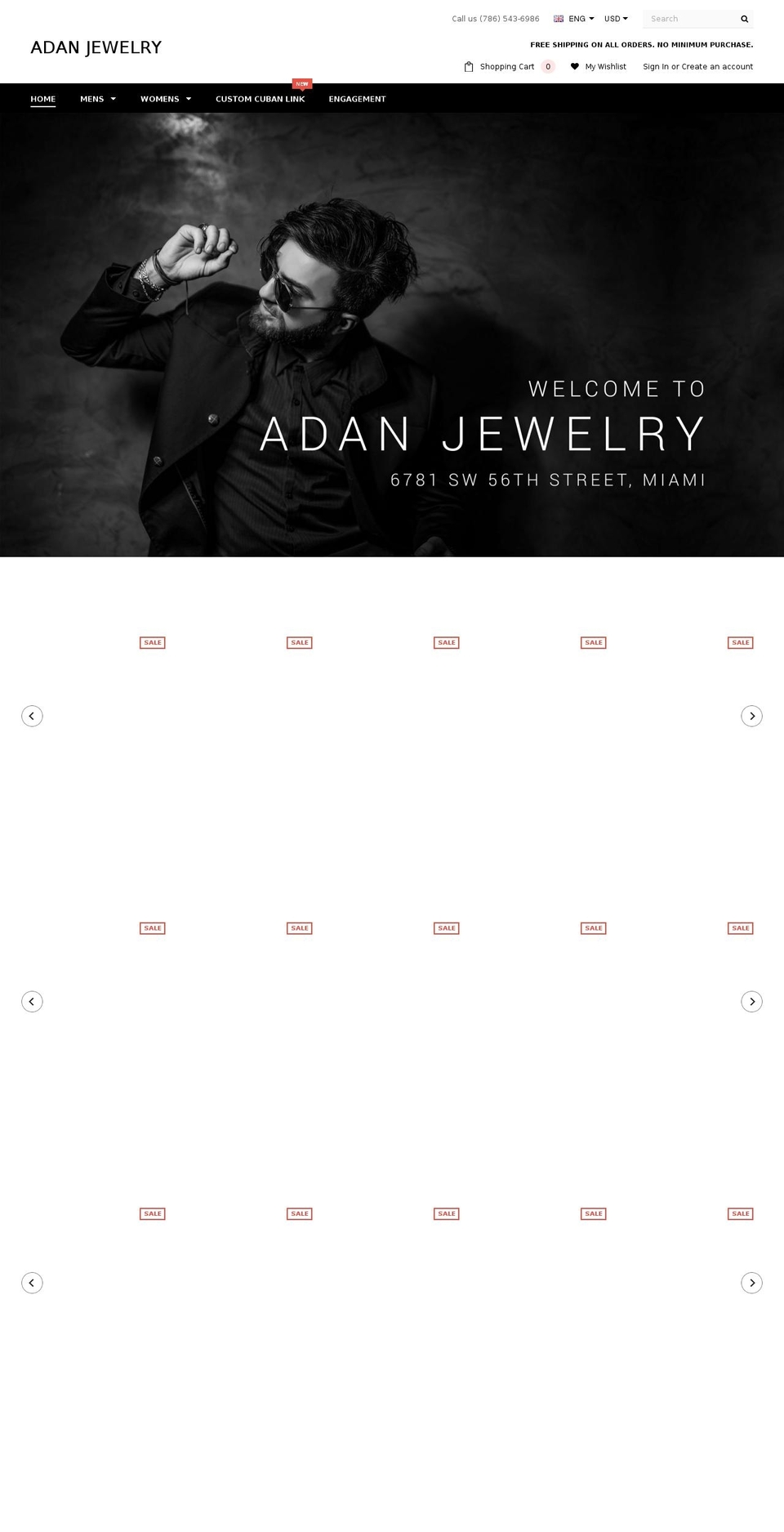 adanjewelry.com — Shopify storefront screenshot