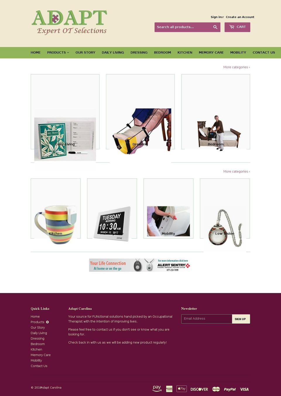 adaptcarolina.com — Shopify storefront screenshot