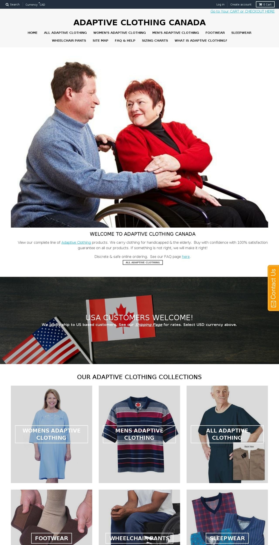 adaptiveclothingusa.com — Shopify storefront screenshot