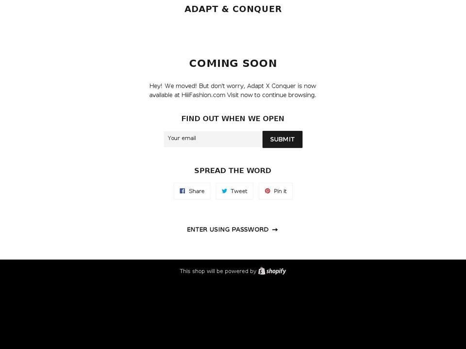 adaptxconquer.com — Shopify storefront screenshot
