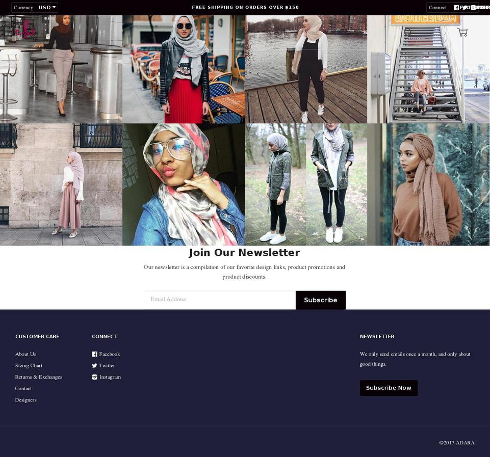 Lookbook Shopify theme site example adaraonline.com