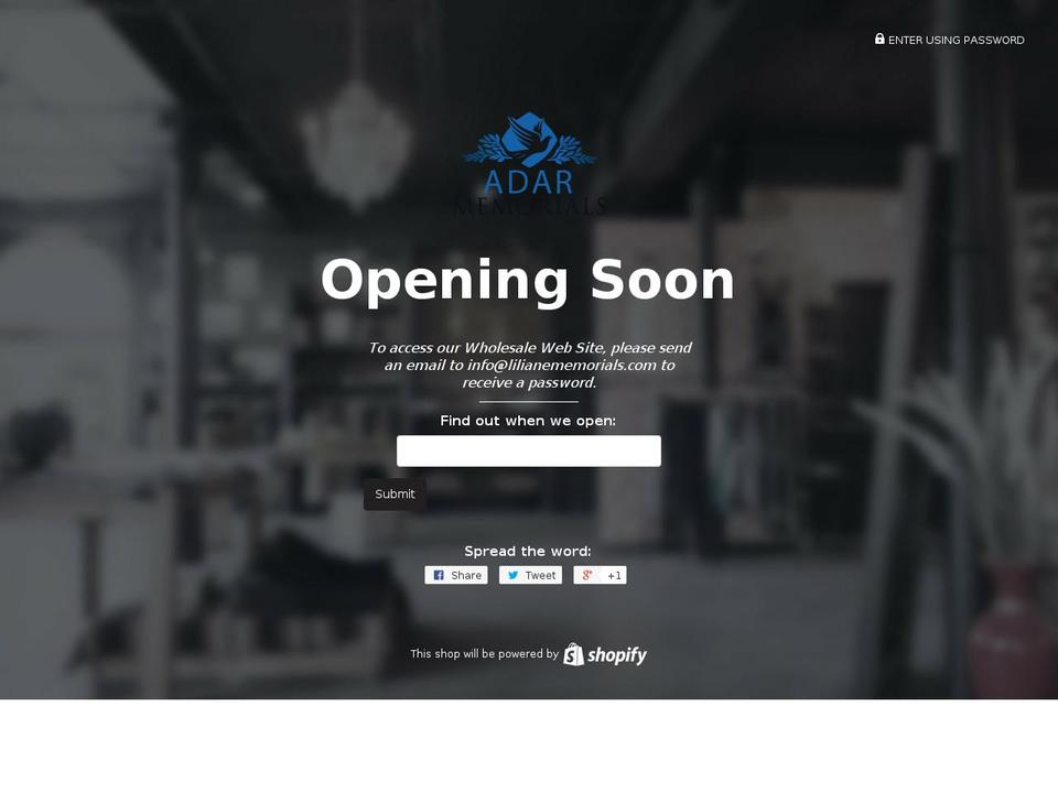 adarmemorials.com — Shopify storefront screenshot