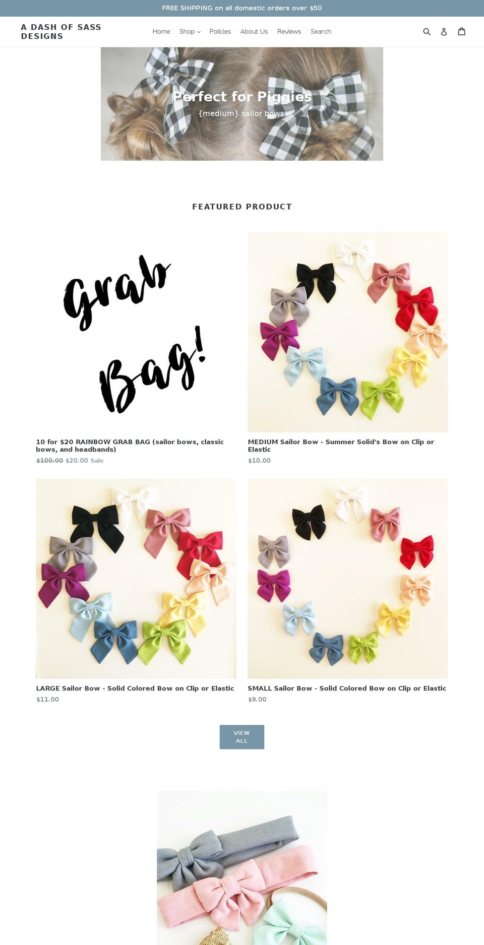 adashofsassdesigns.com — Shopify storefront screenshot