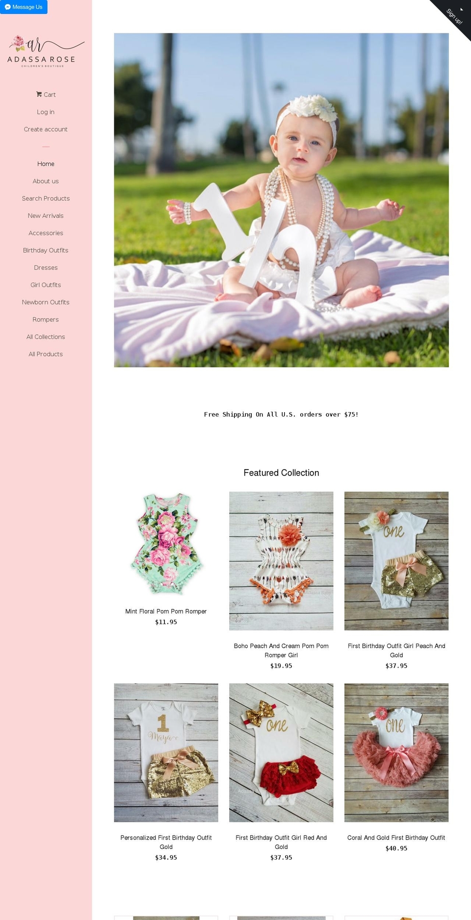 adassarose.com shopify website screenshot