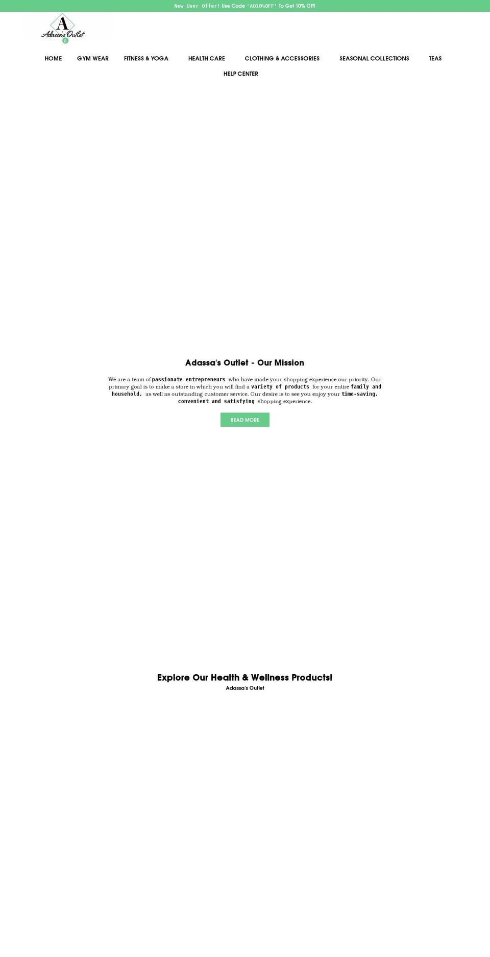 adassasoutlet.com shopify website screenshot