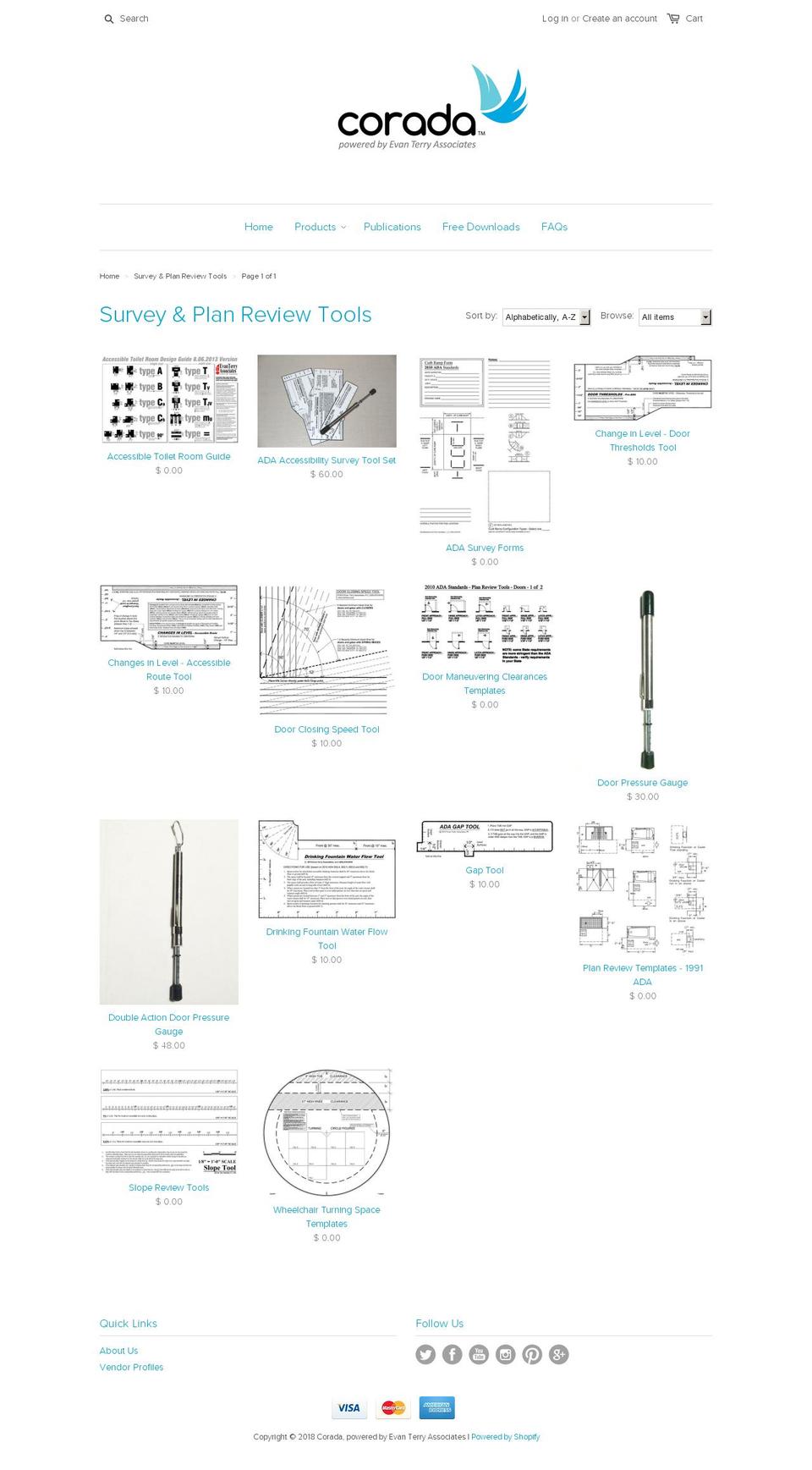 adasurveytool.com — Shopify storefront screenshot