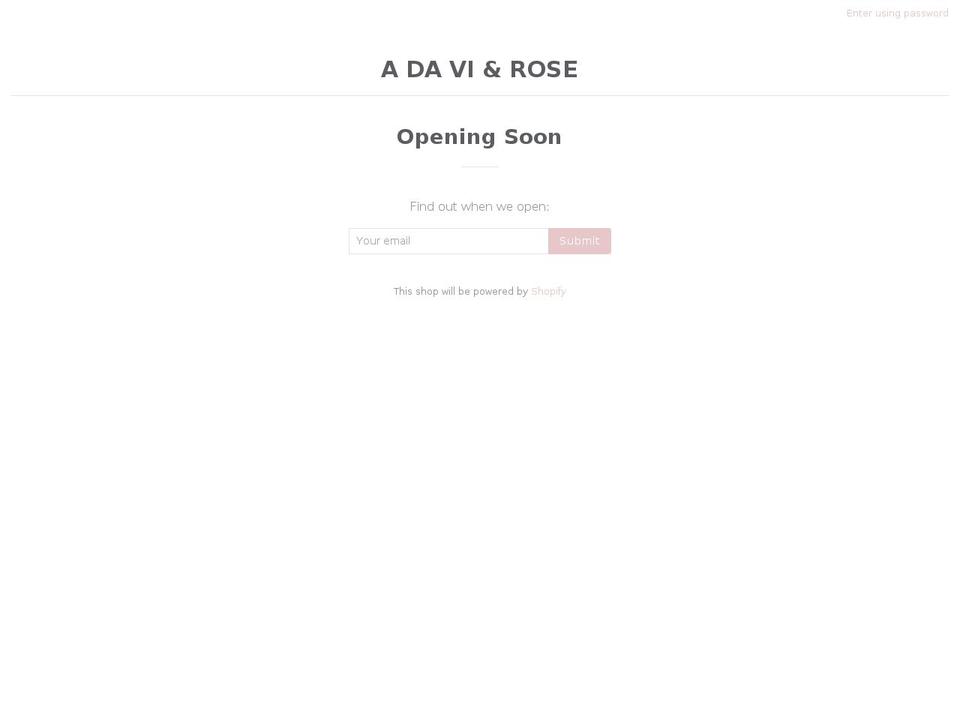 adavi-rose.com — Shopify storefront screenshot