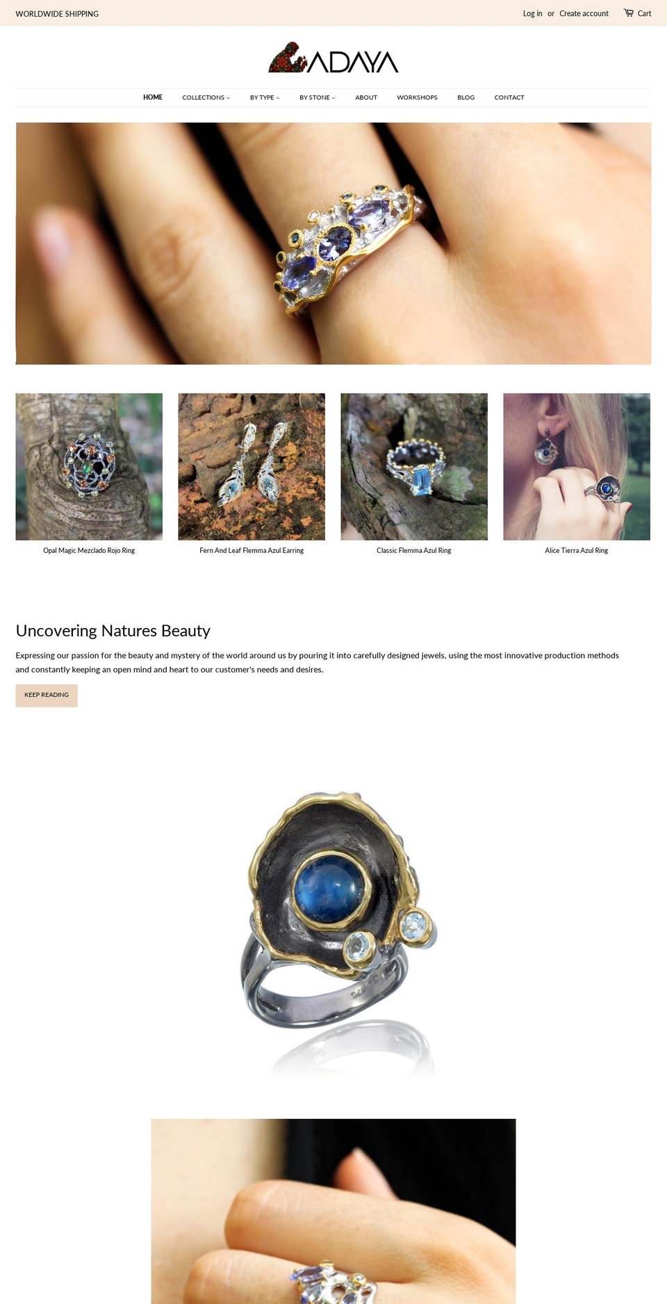 adayajewelry.com — Shopify storefront screenshot