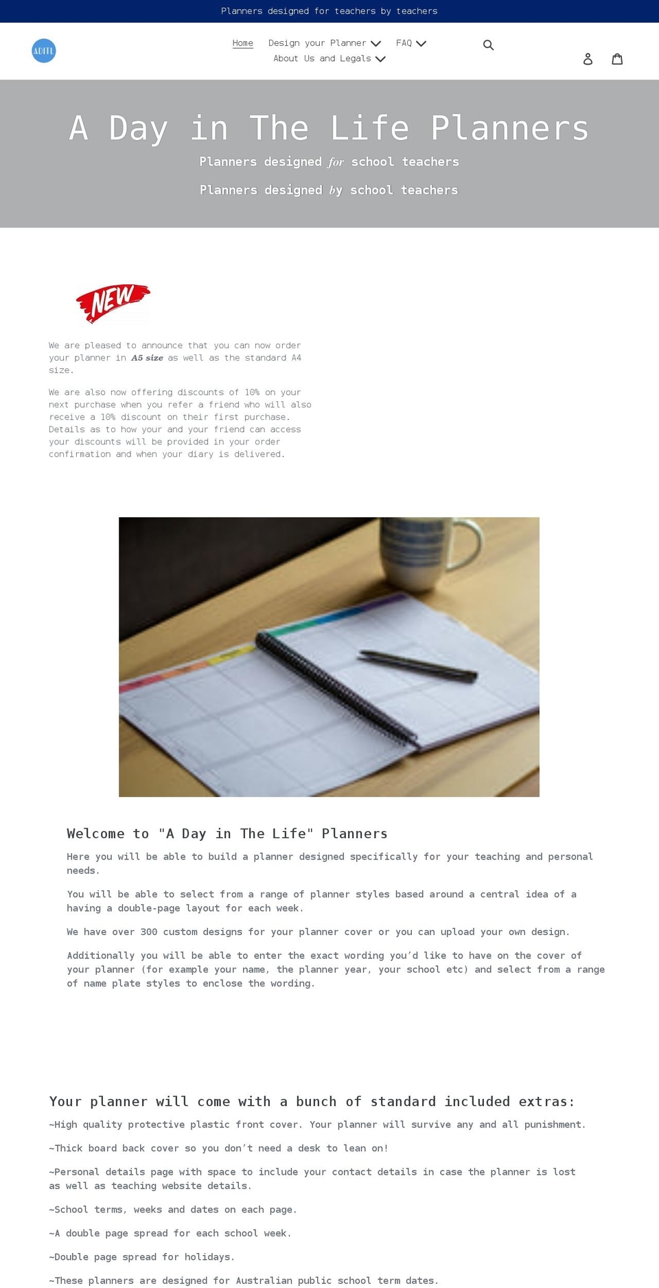 adayinthelife.com.au shopify website screenshot