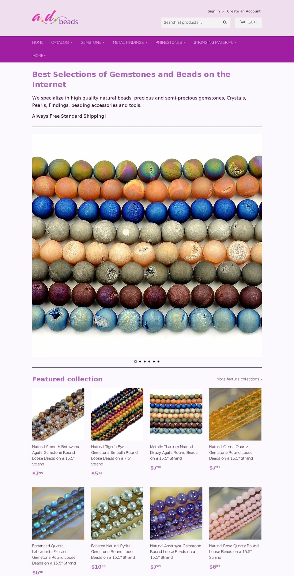 adbeadsstore.com shopify website screenshot