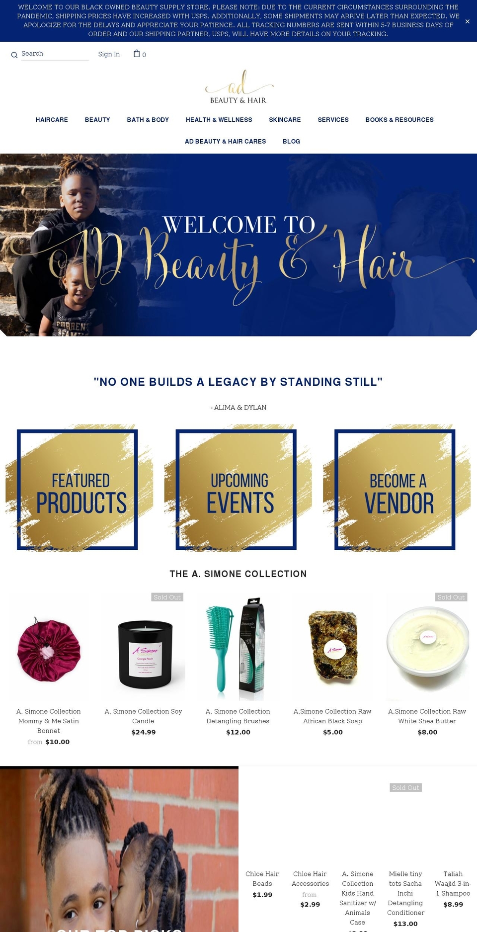 SHE BRANDS YOU TEMPLATE Shopify theme site example adbeautyhair.com