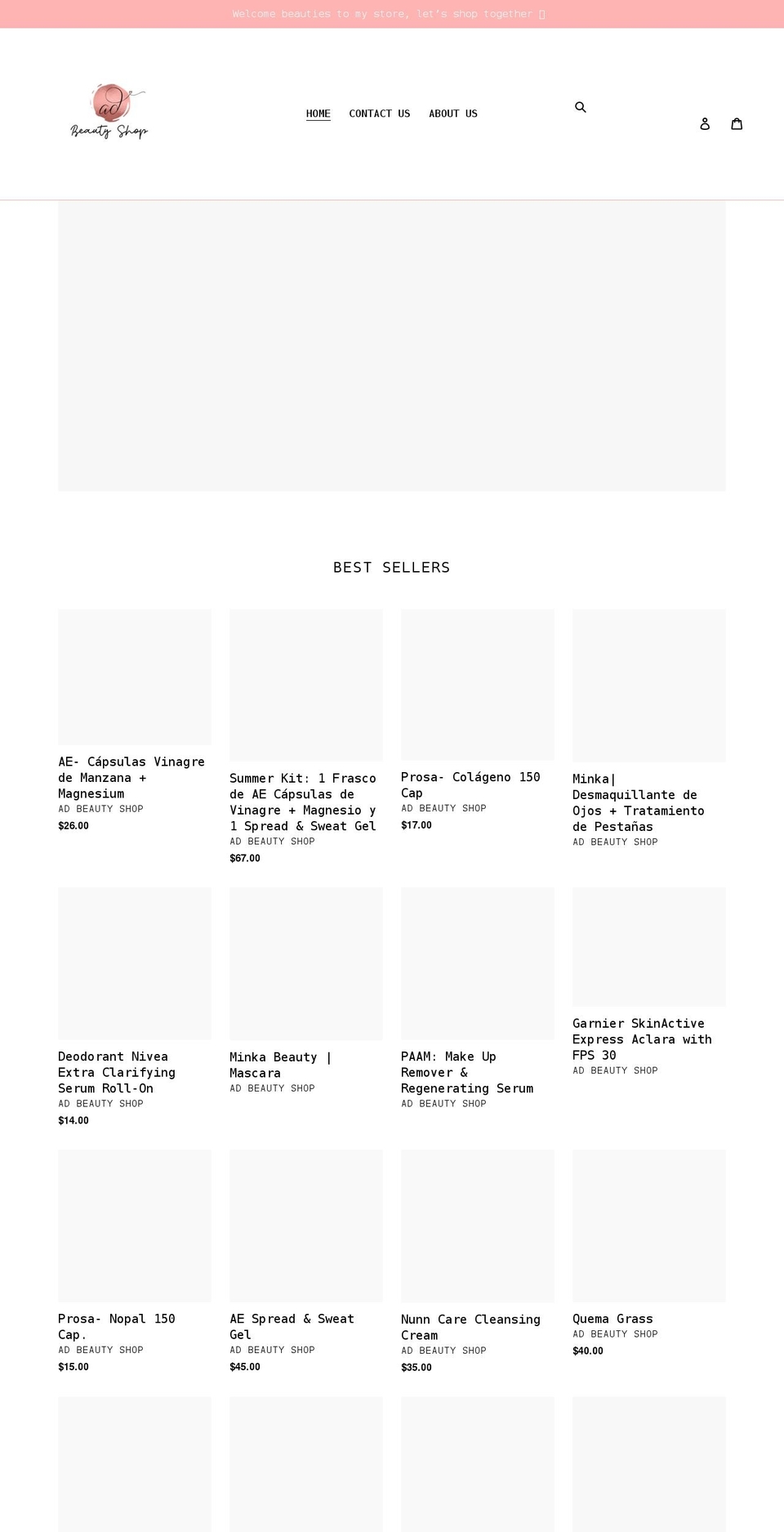 adbeautyshop.com shopify website screenshot