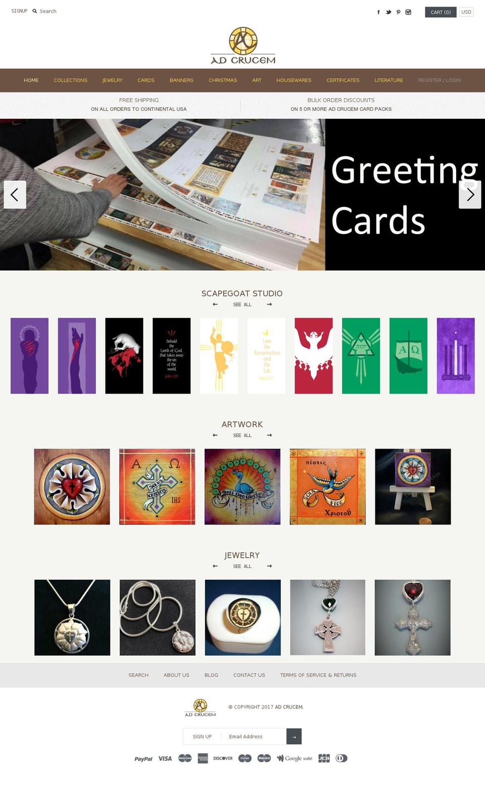 adcrucem.com shopify website screenshot