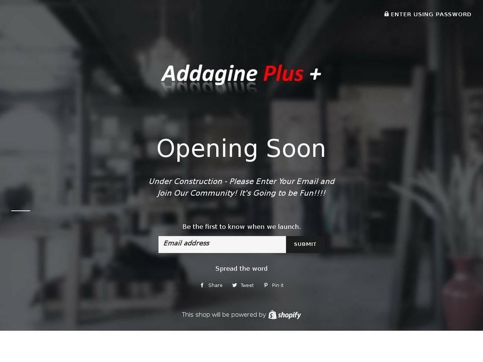 addagine.com shopify website screenshot