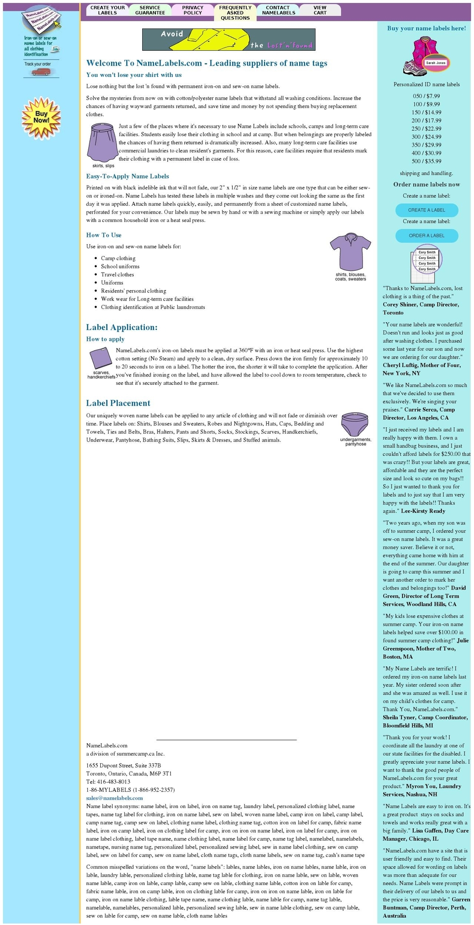 name-label Shopify theme site example adddresslabels.com