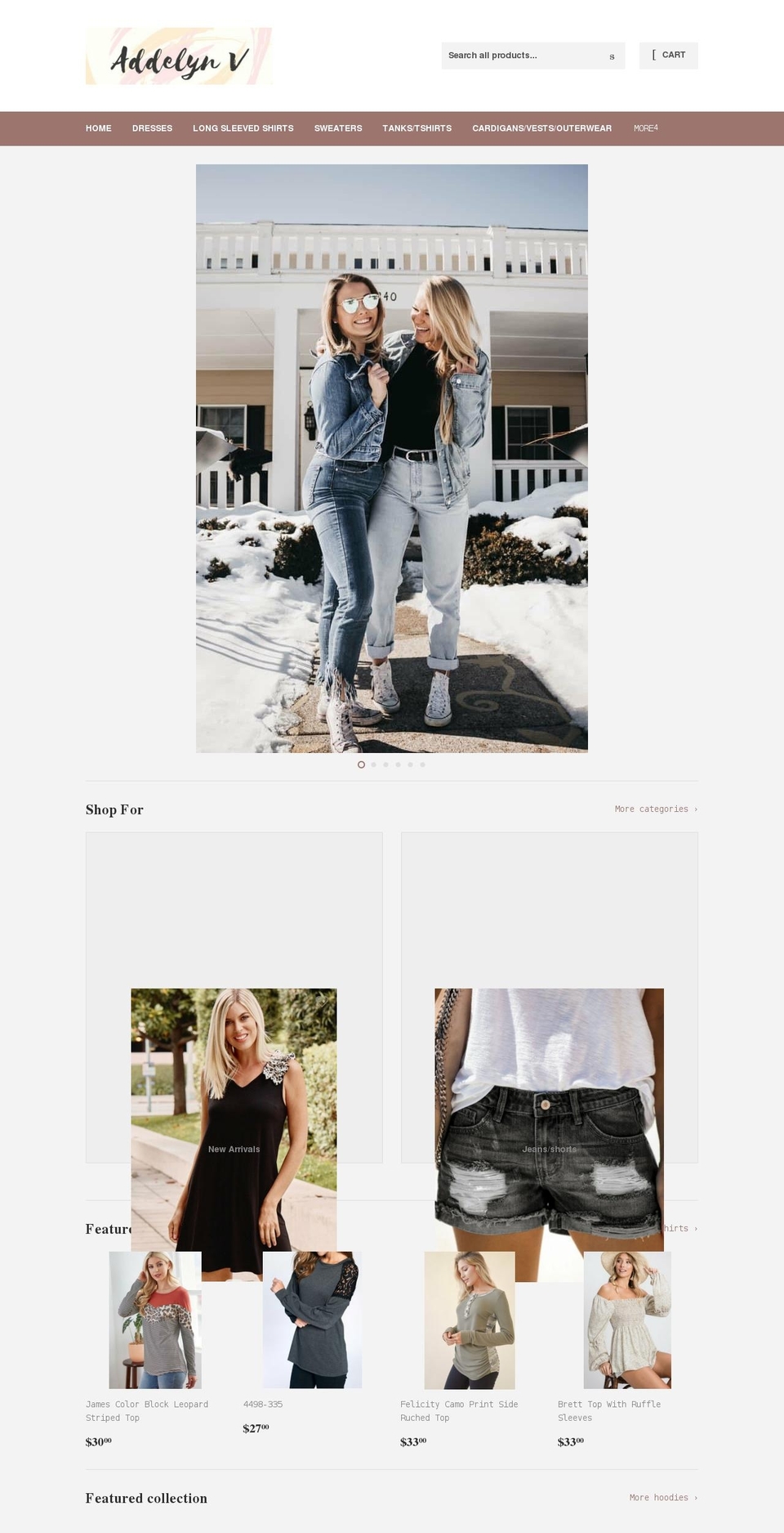 addelynv.com shopify website screenshot