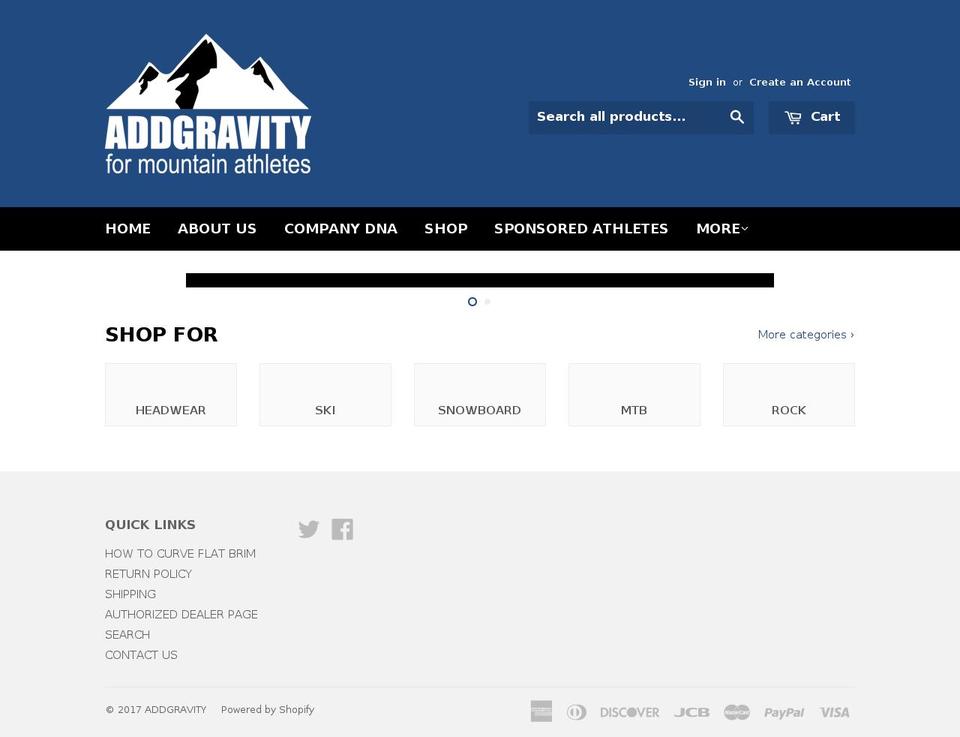 addgravity.net shopify website screenshot