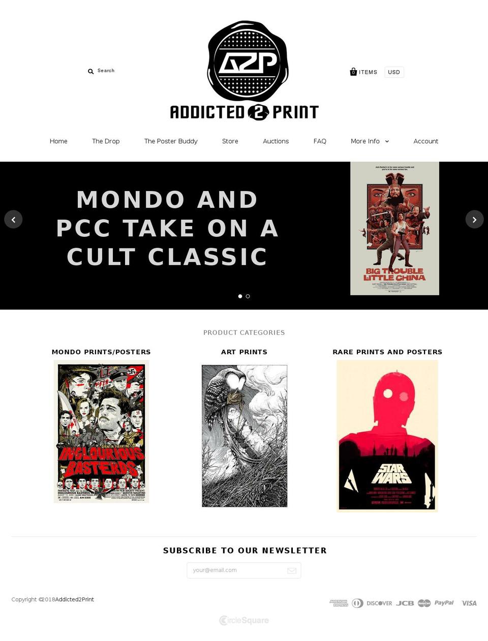 addicted2print.myshopify.com shopify website screenshot