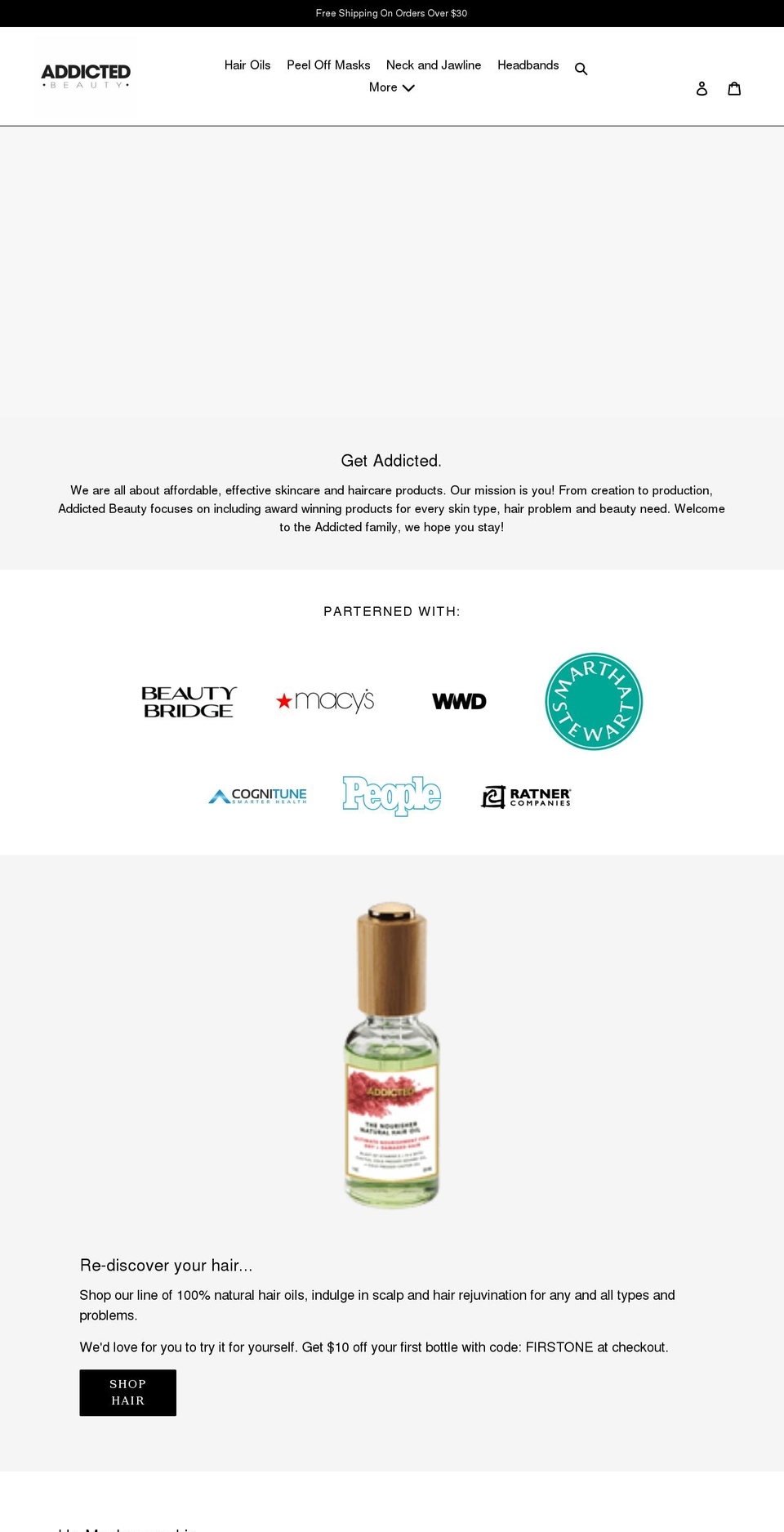 addictedb.com shopify website screenshot