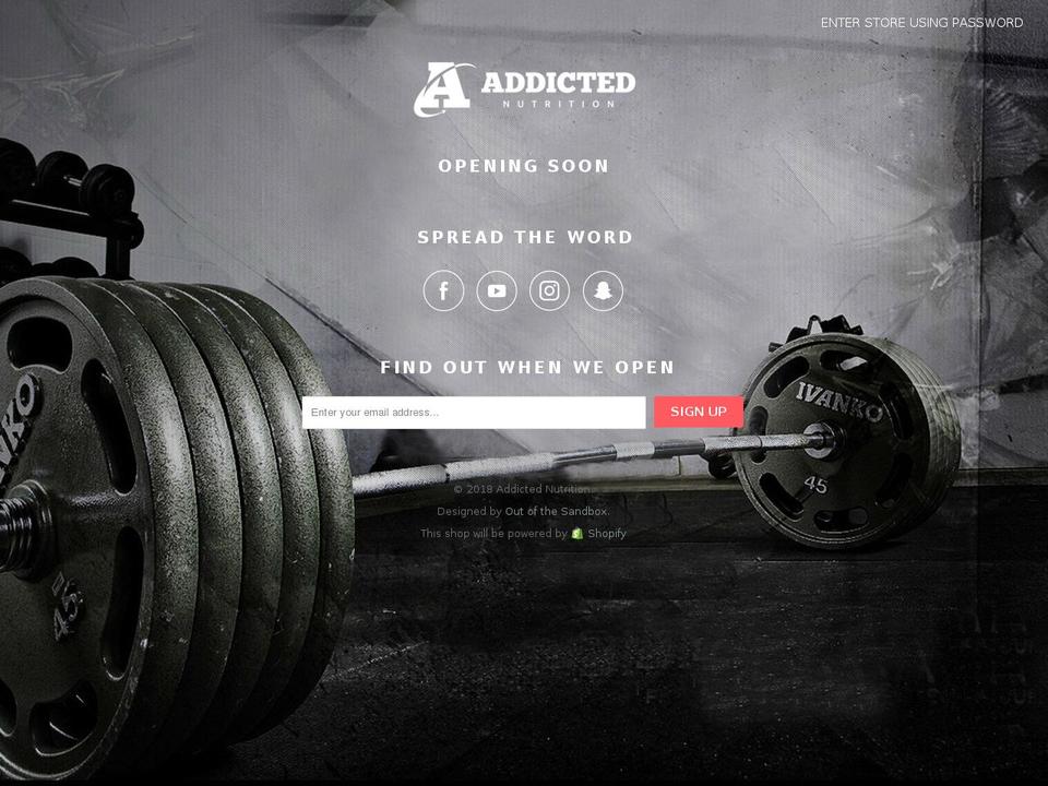 addictednutrition.com shopify website screenshot