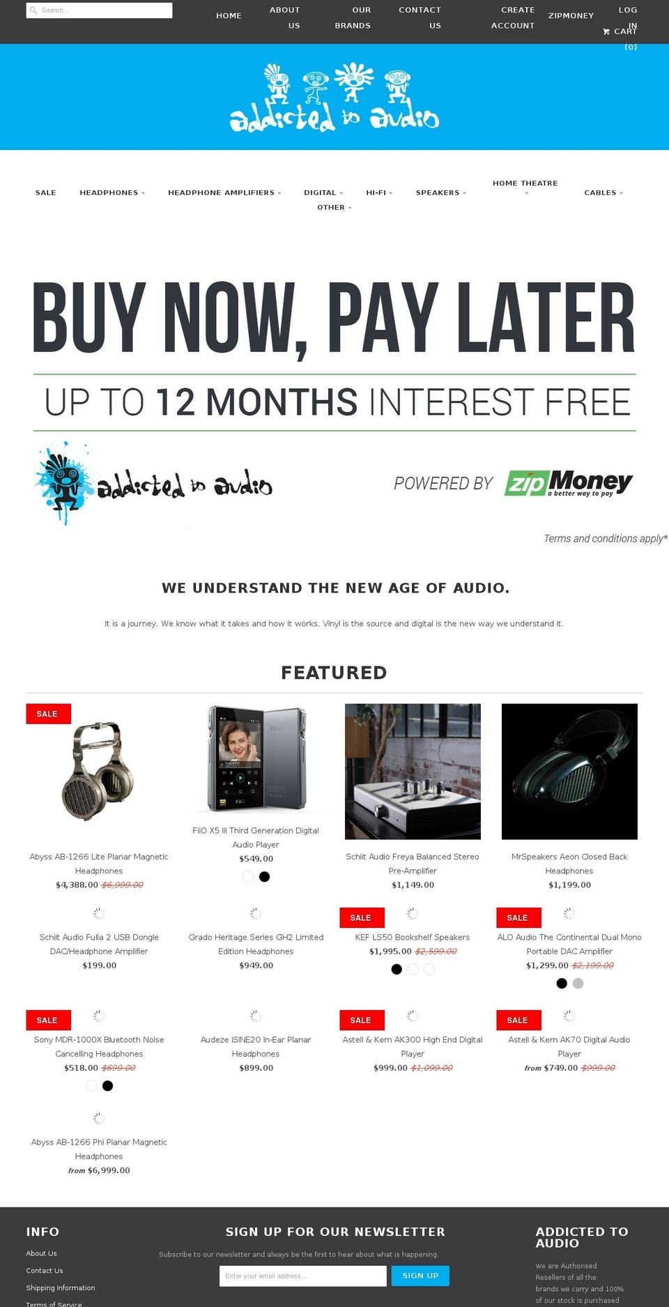 addictedtoaudio.com.au shopify website screenshot
