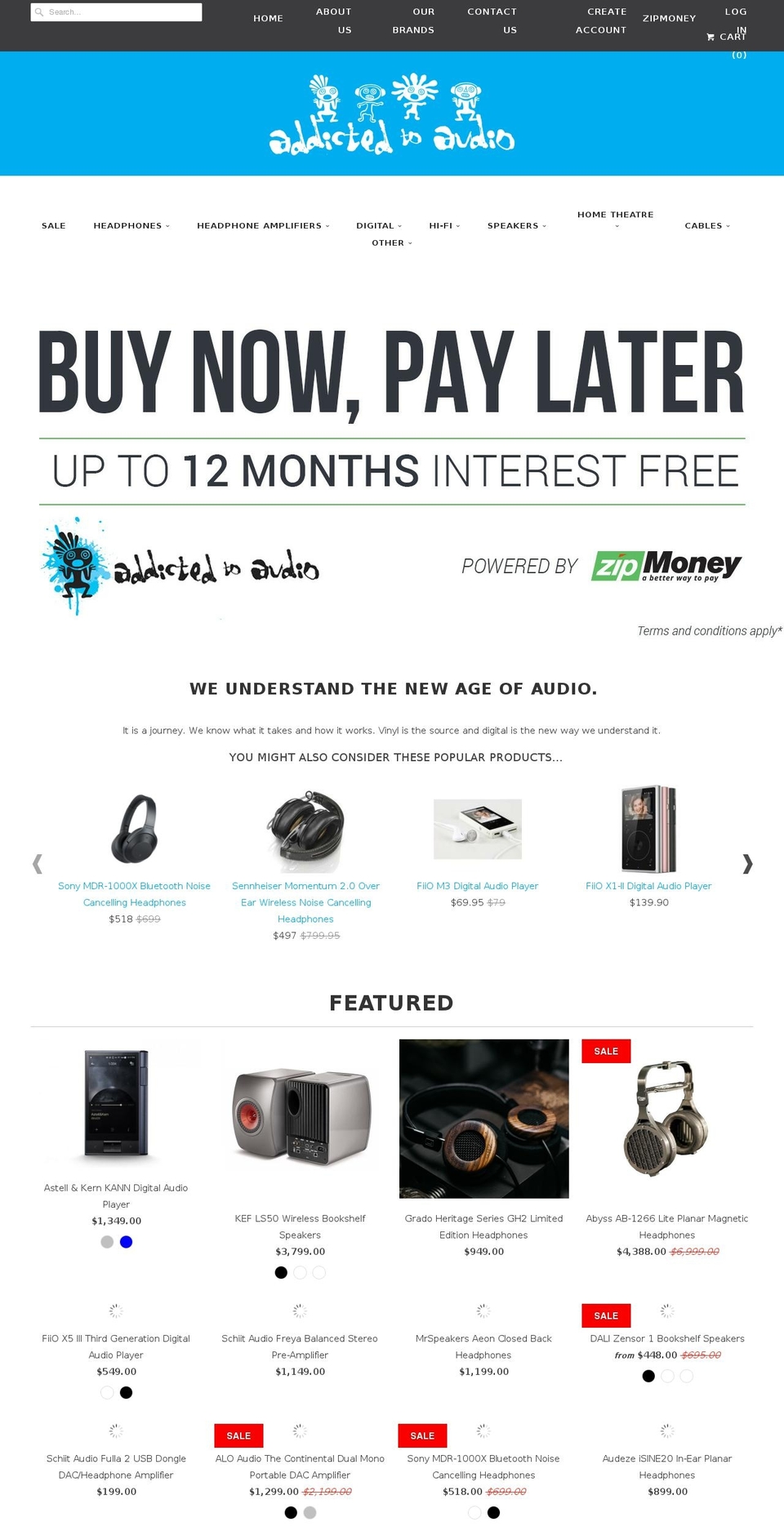 addictedtoaudio.com shopify website screenshot