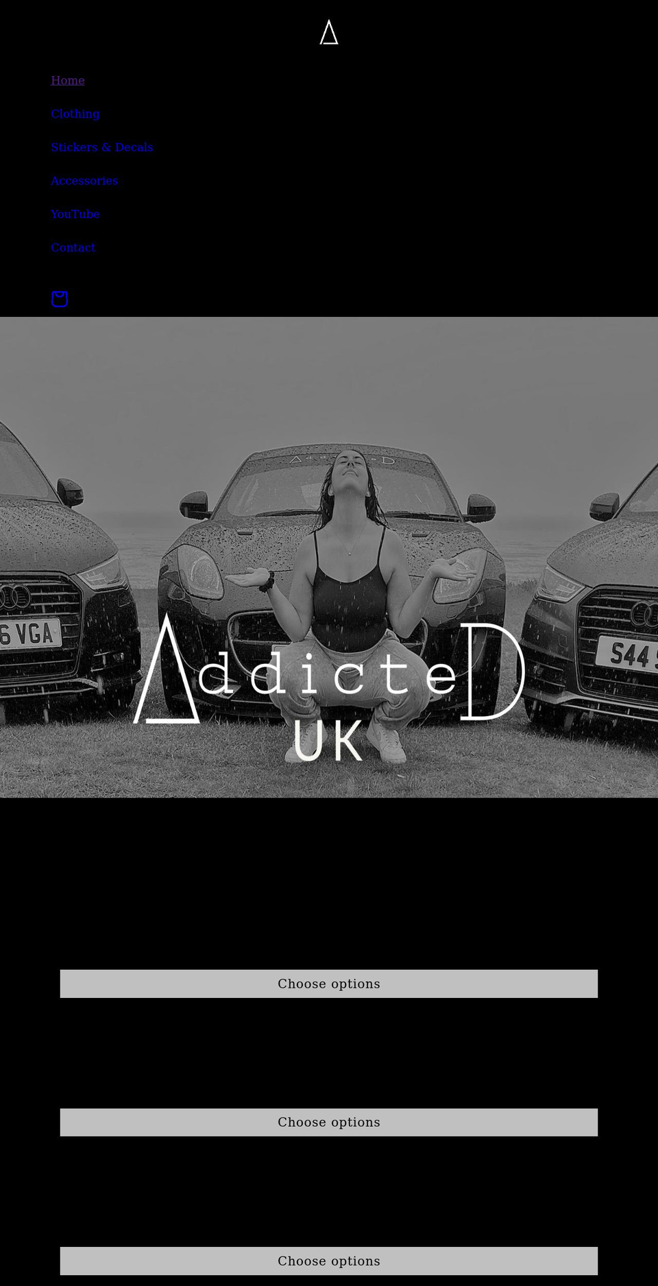 addicteduk.com shopify website screenshot