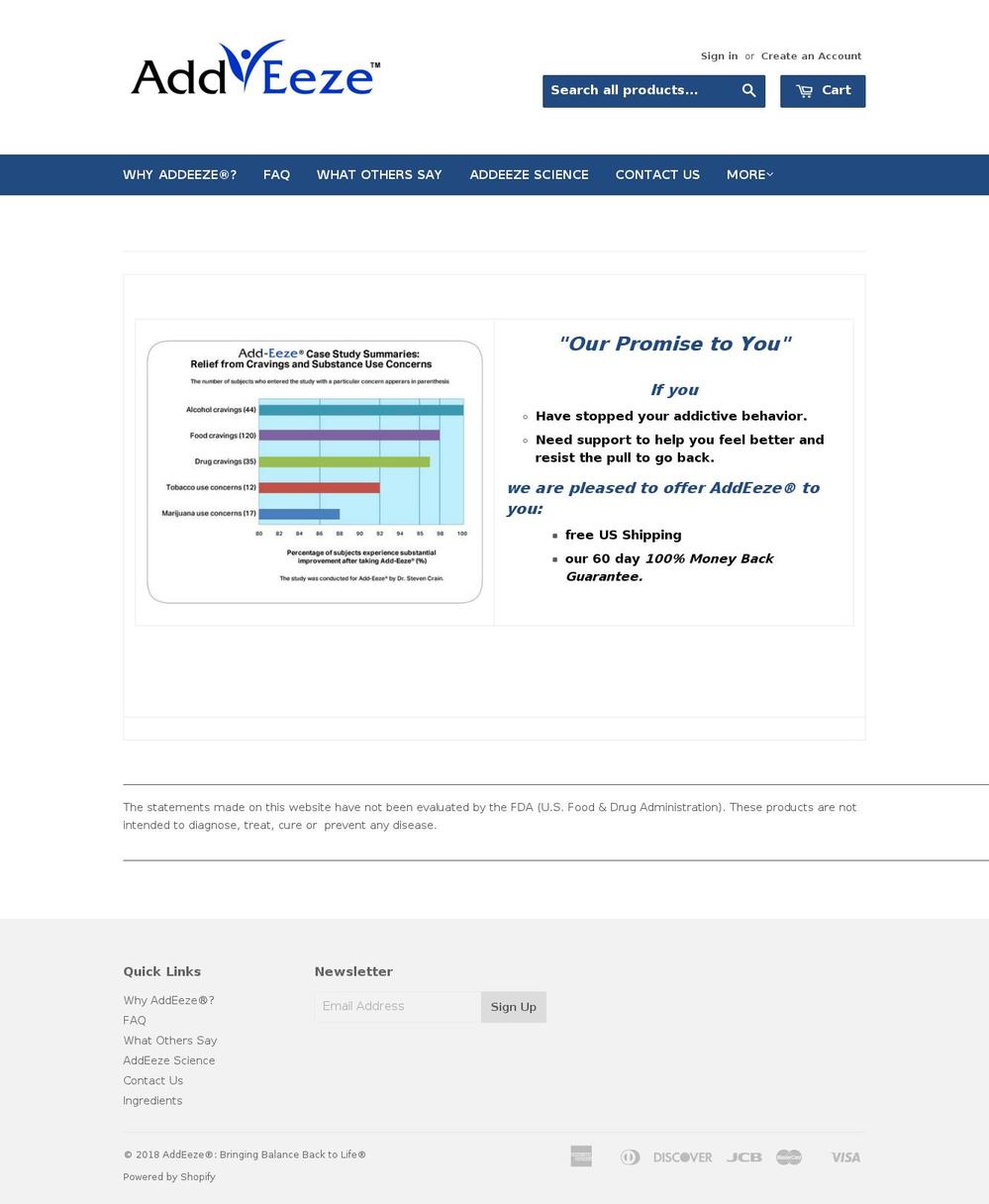 addiction-eeze.myshopify.com shopify website screenshot