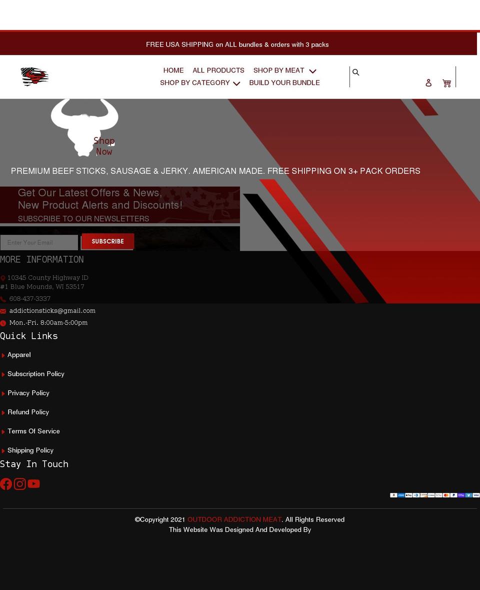 addictionsticks.com shopify website screenshot