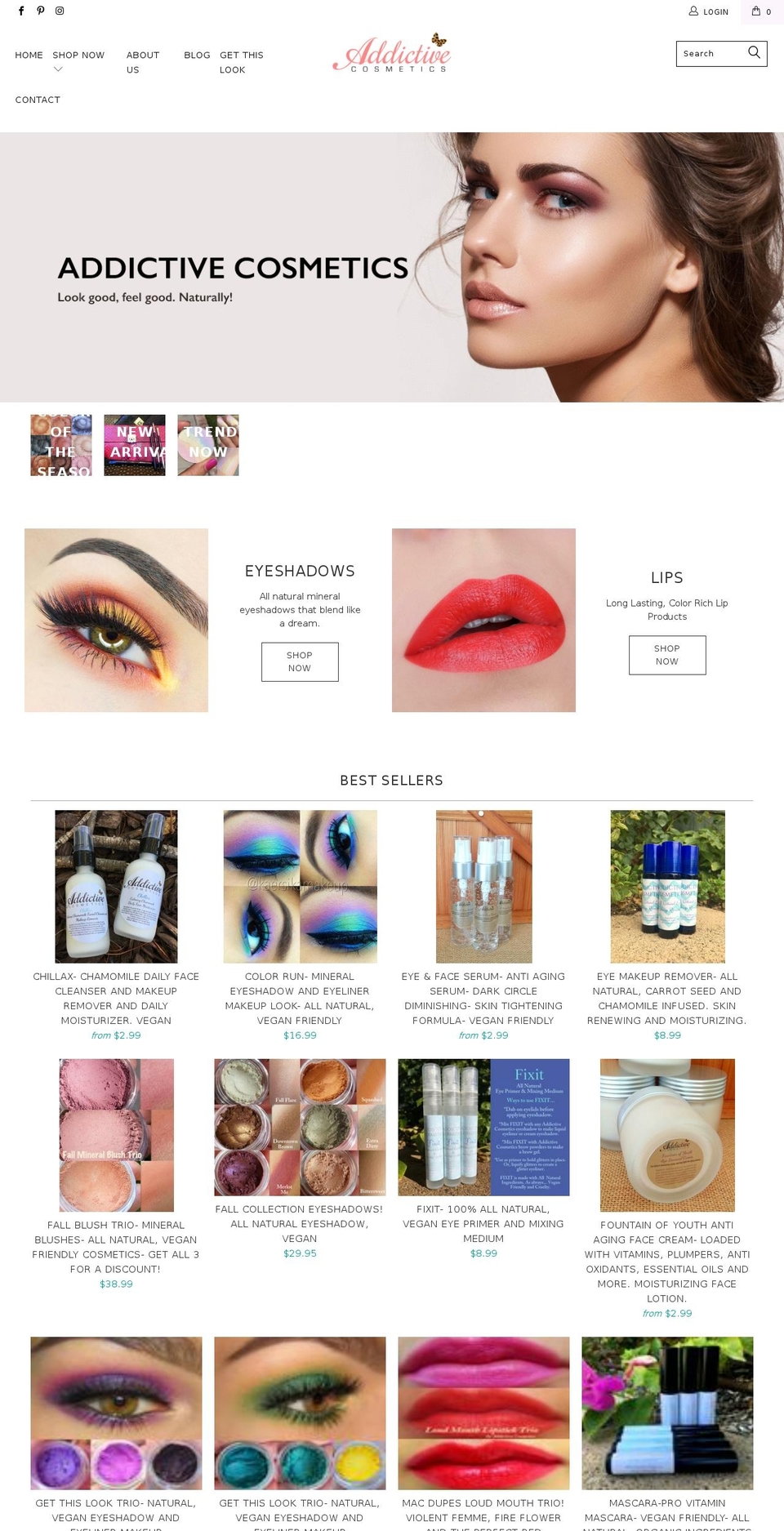 addictivecosmeticsstore.info shopify website screenshot