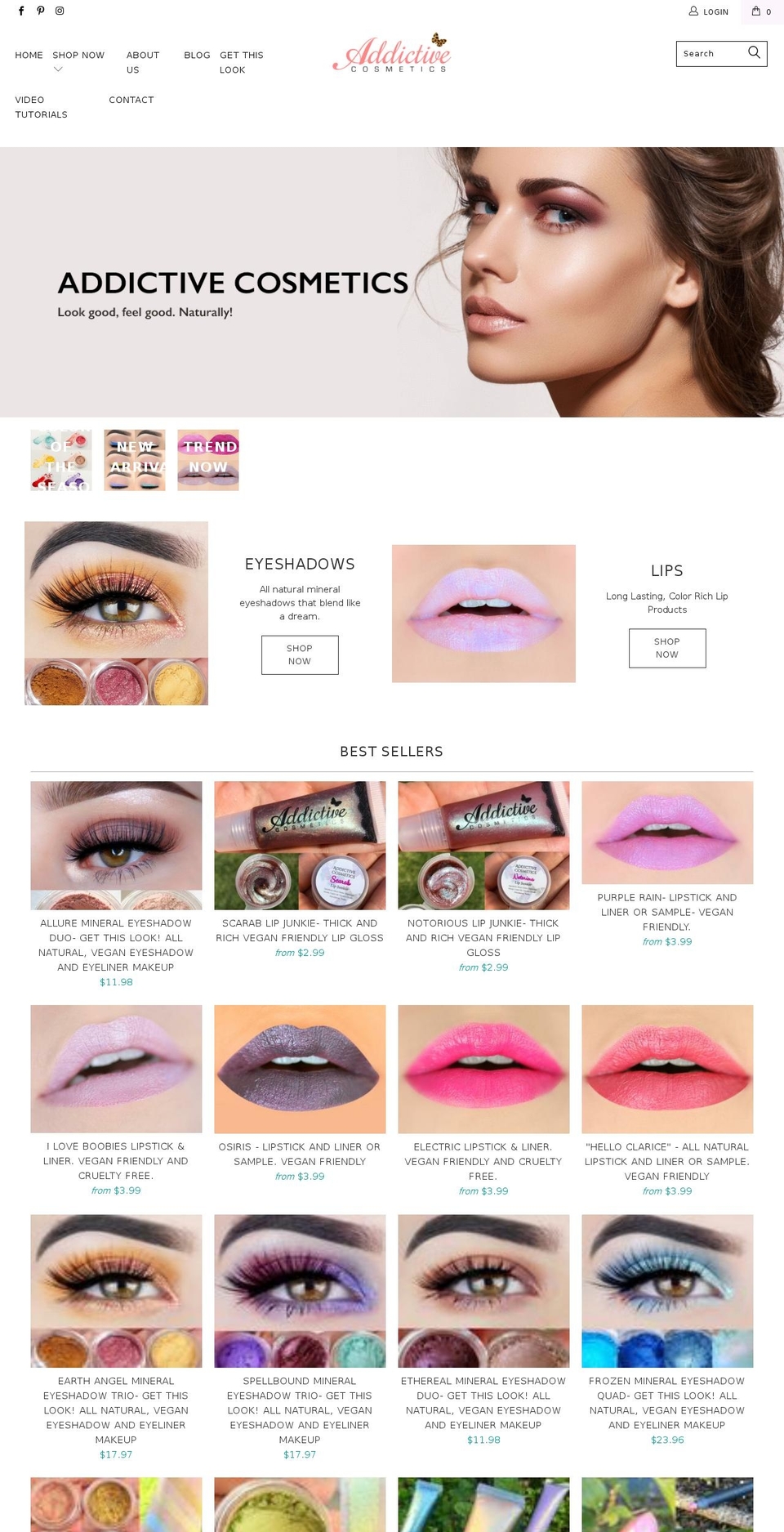 addictivecosmeticsstore.org shopify website screenshot