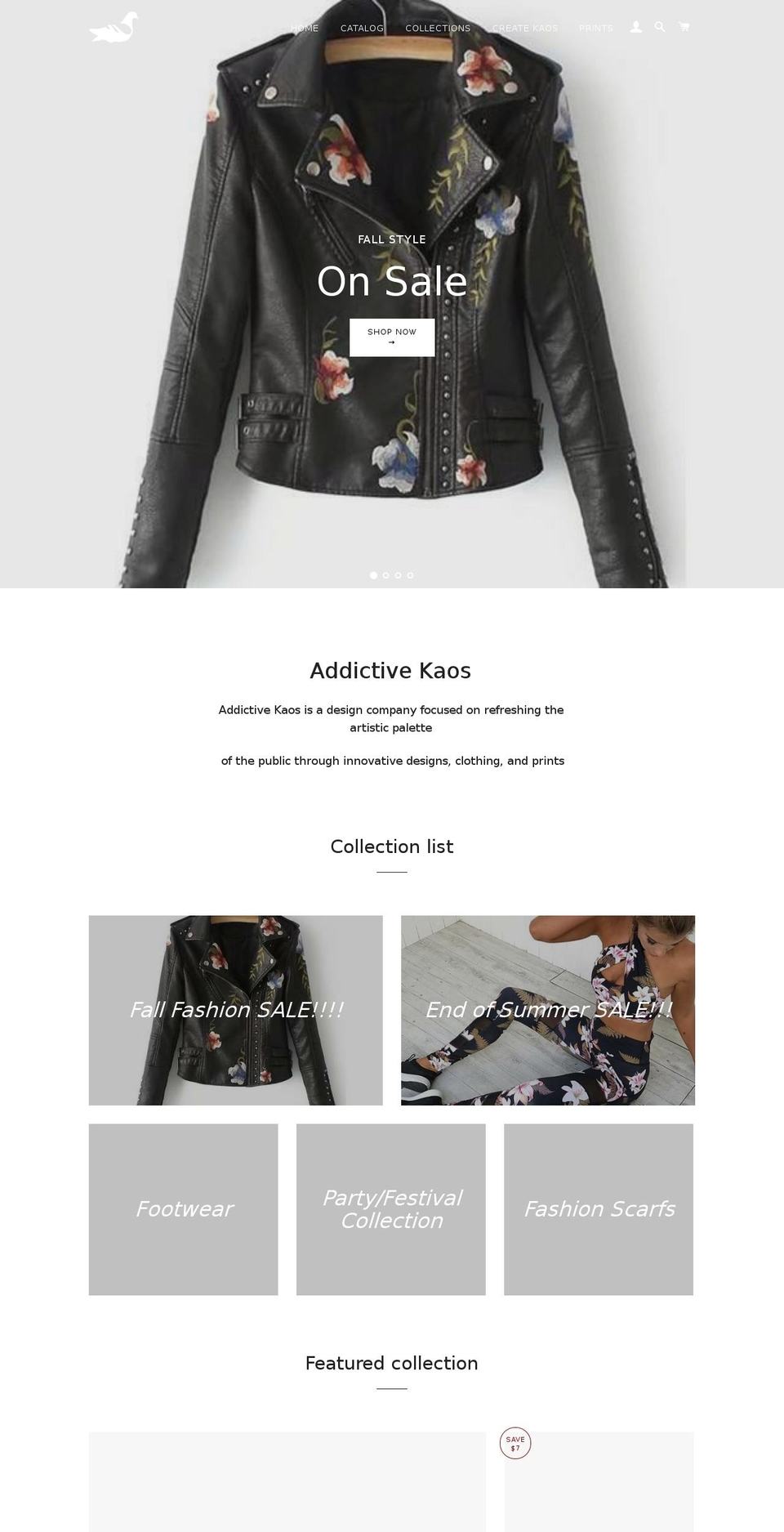 addictivekaos.com shopify website screenshot