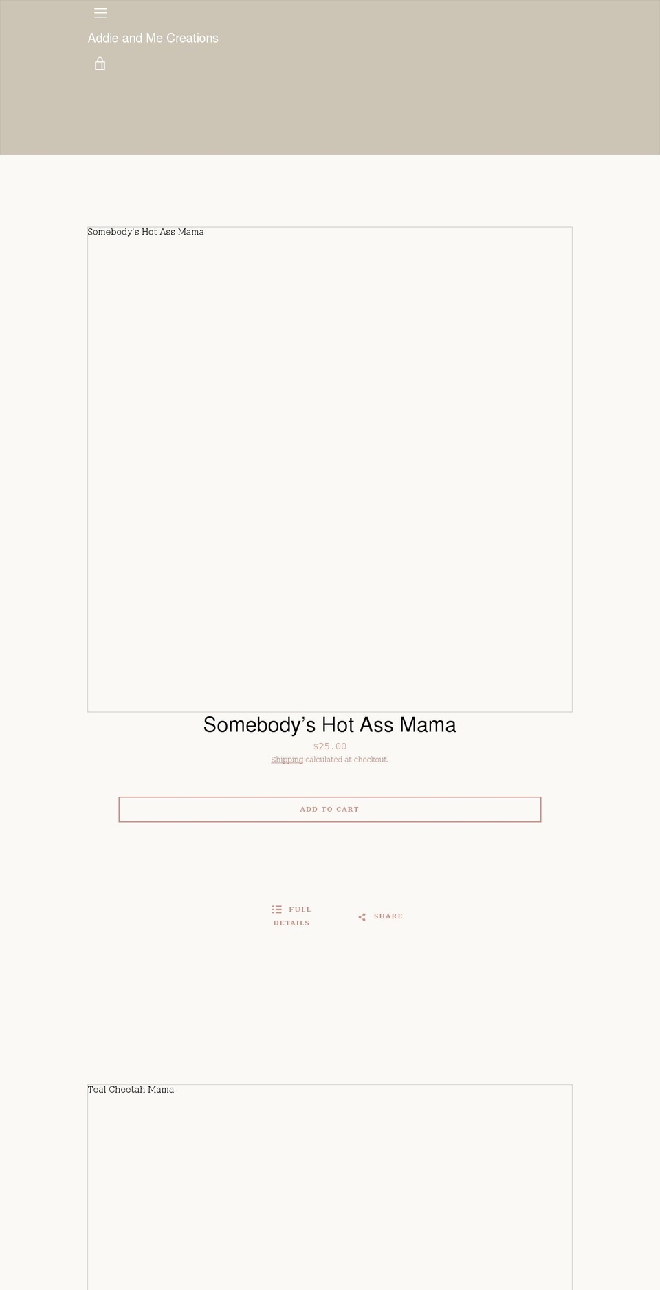 addieandmecreations.com shopify website screenshot