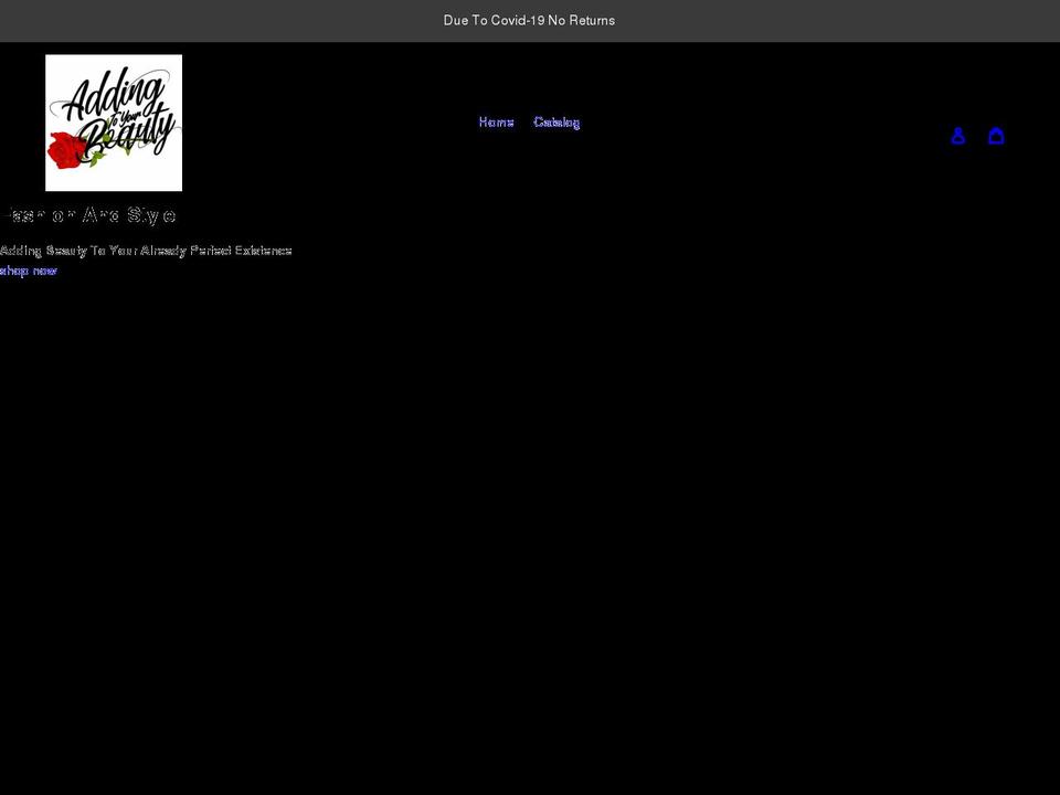 addingtoyourbeauty.com shopify website screenshot