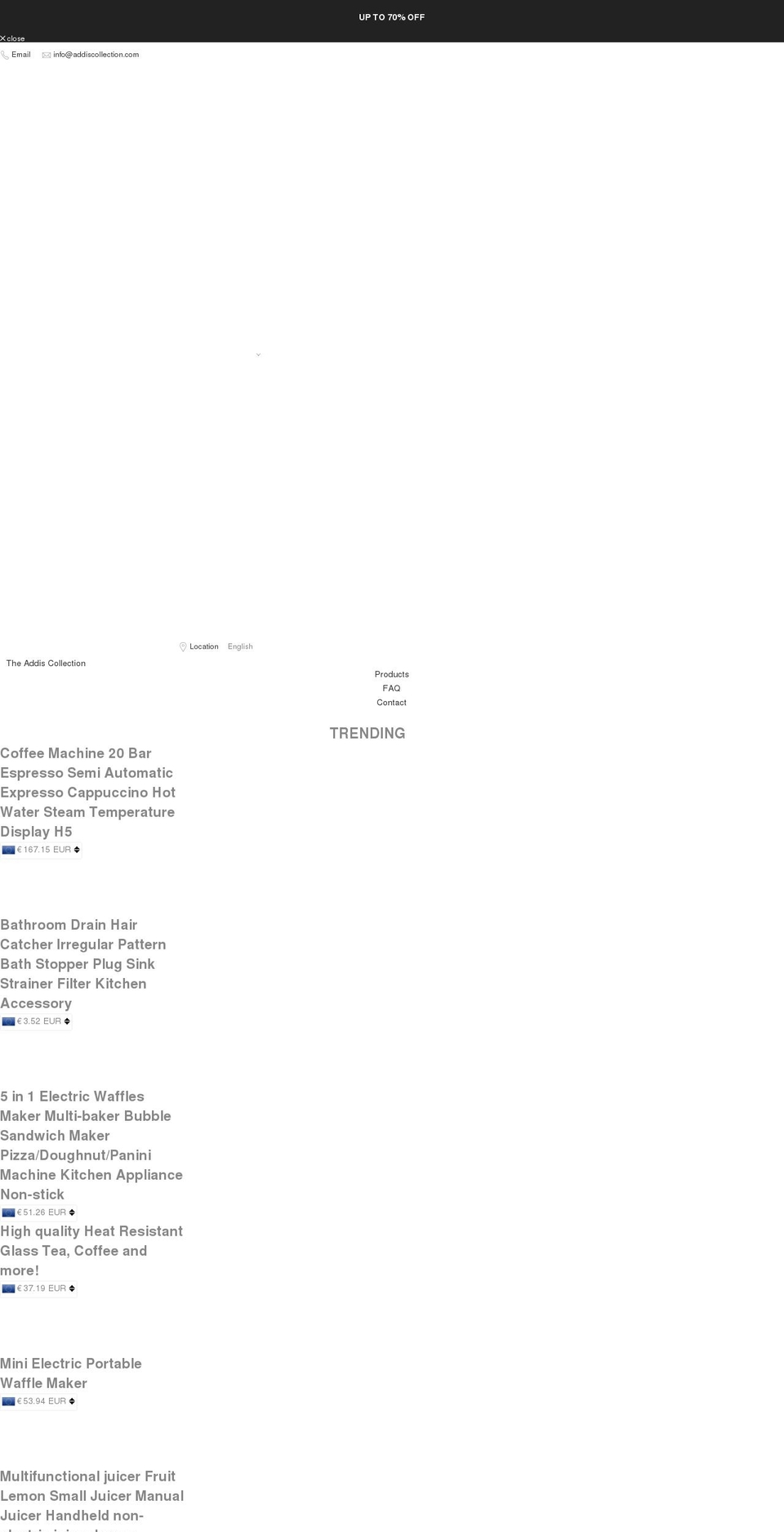 addiscollection.com shopify website screenshot