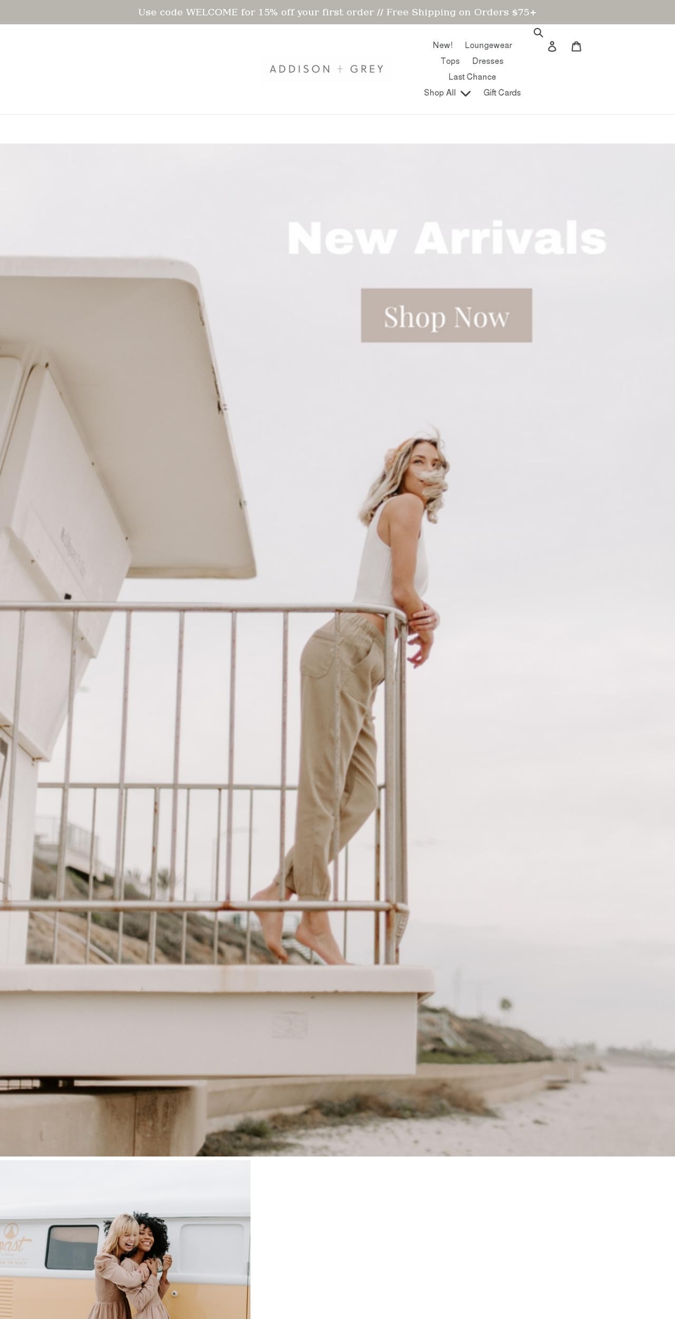 addisonandgrey.com shopify website screenshot
