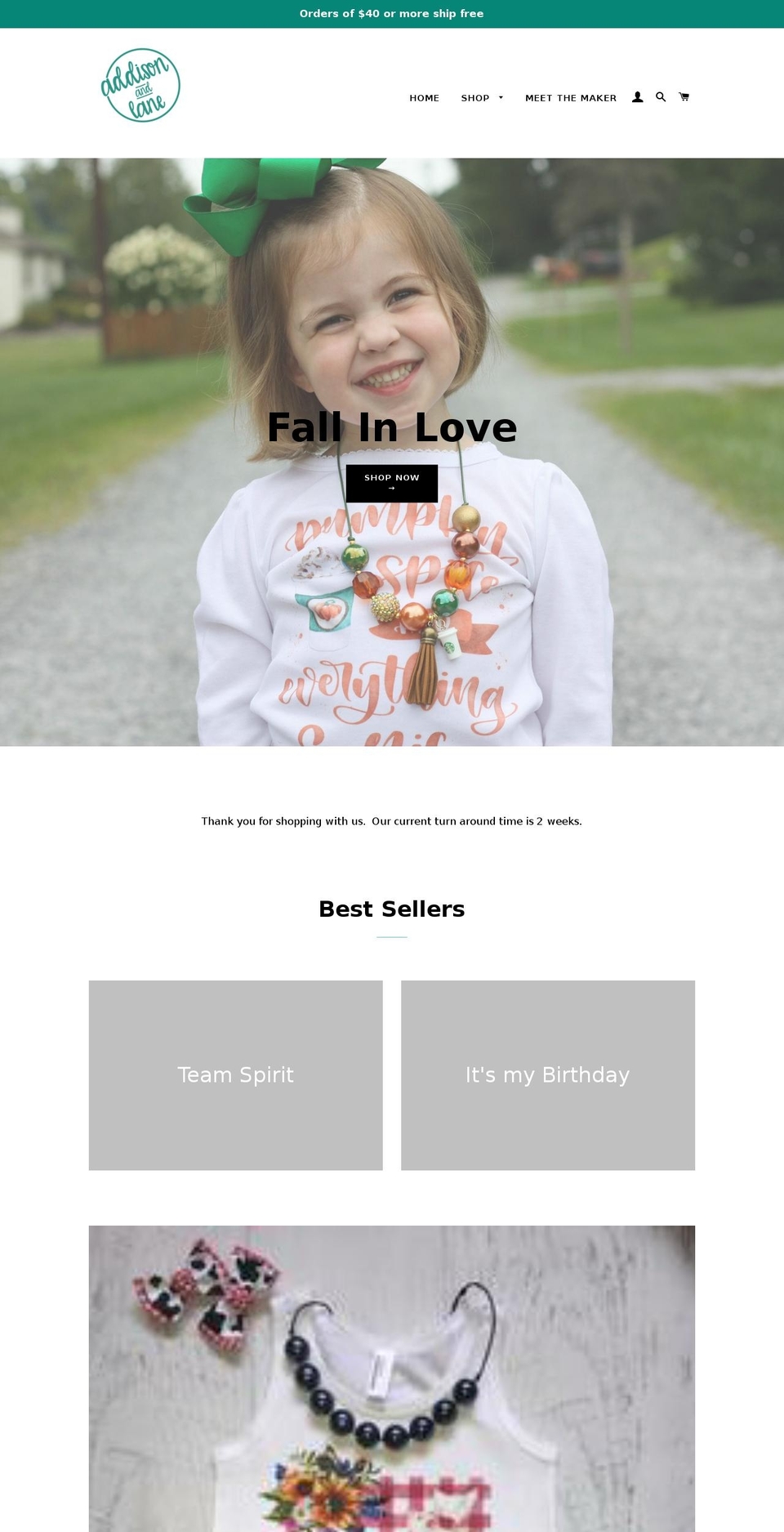 addisonandlane.com — Shopify storefront screenshot