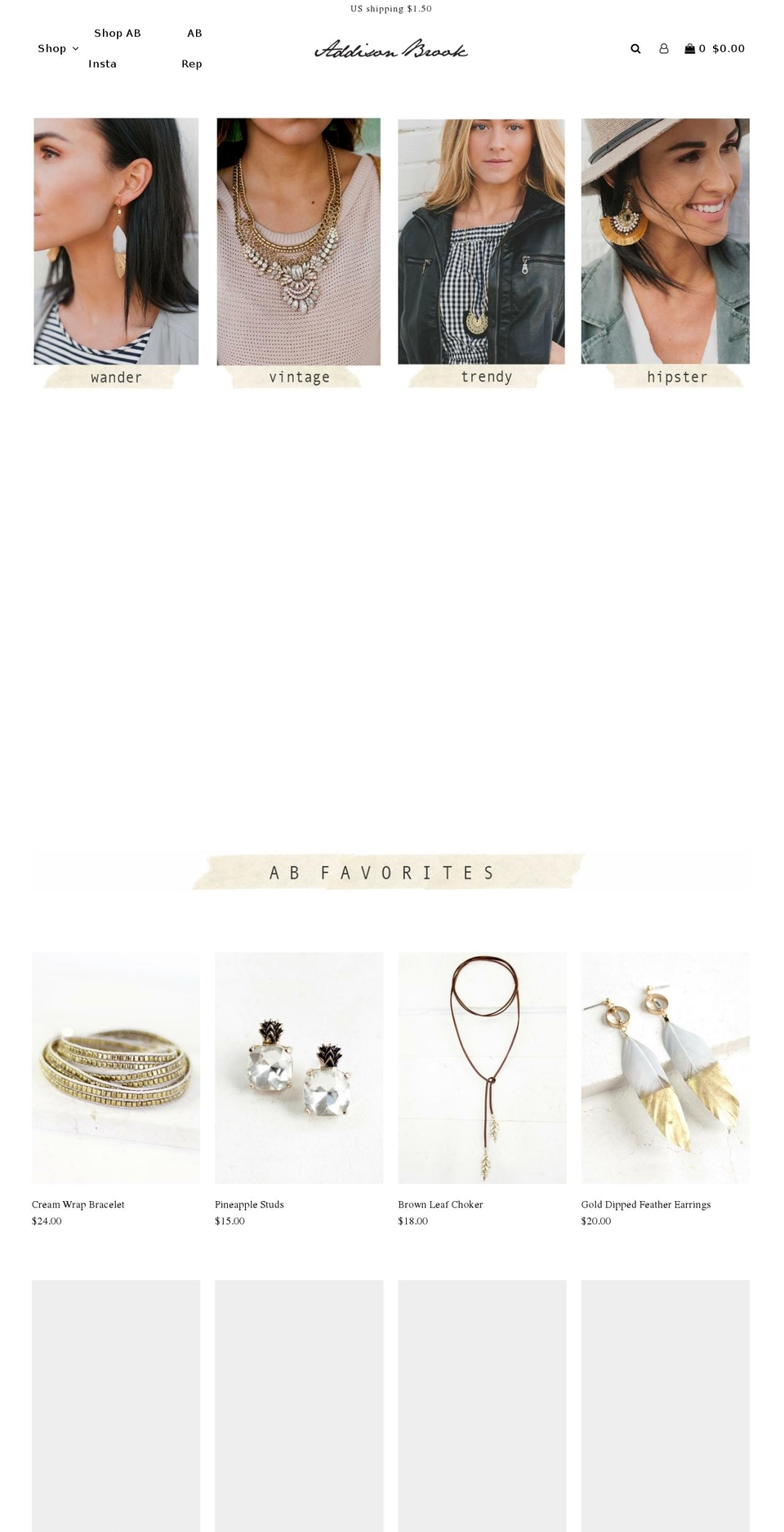 addisonbrook.com — Shopify storefront screenshot