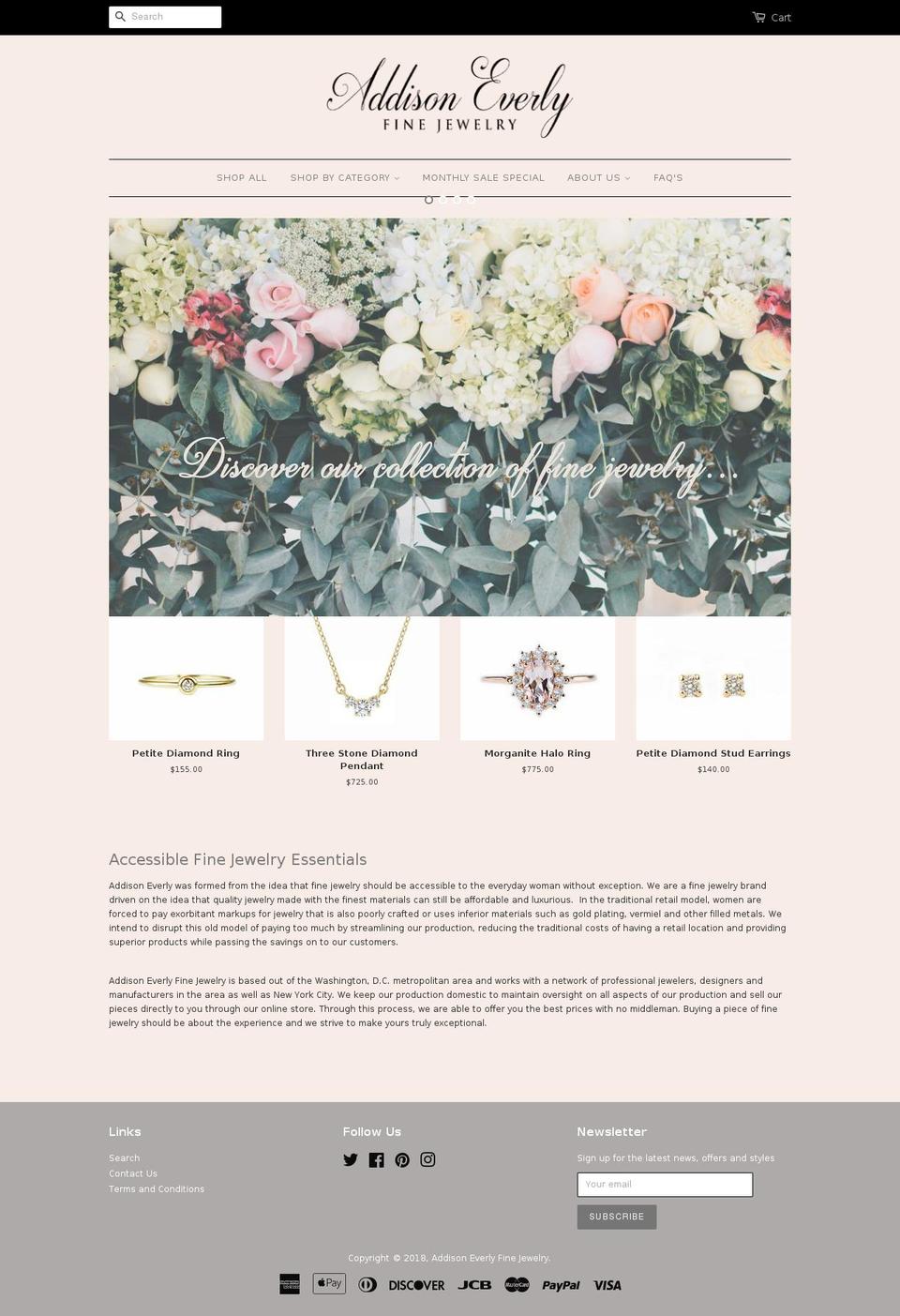 addisoneverly.com shopify website screenshot