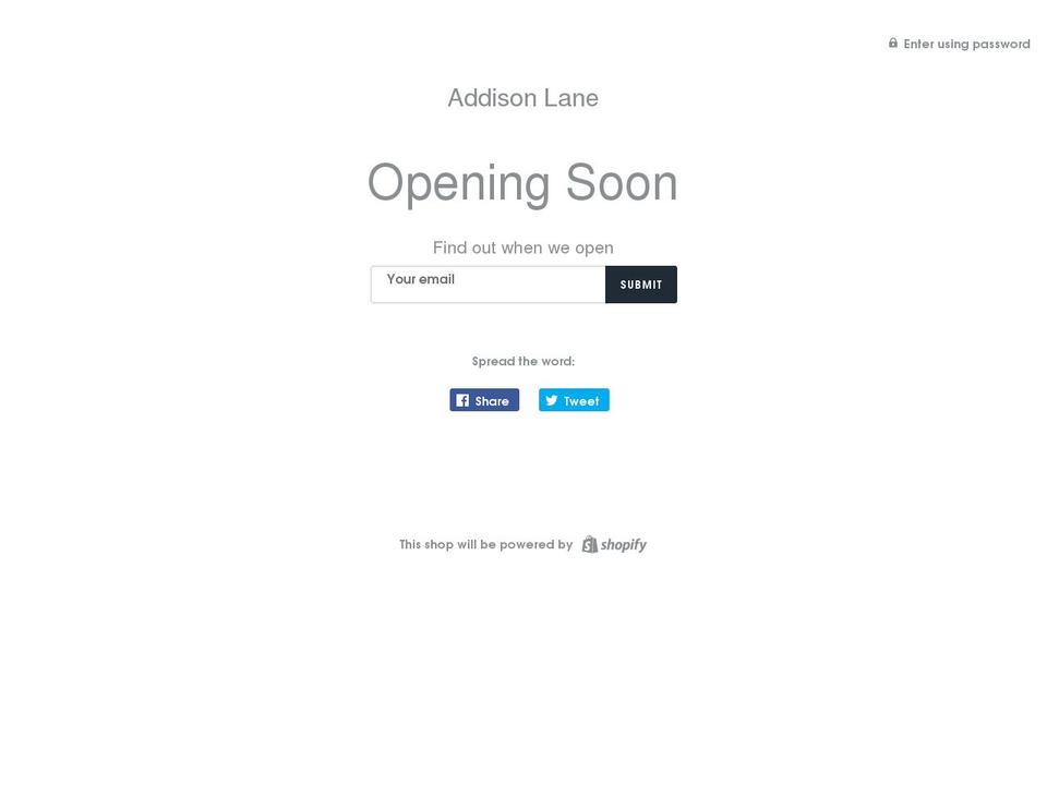 addisonlane.com.au shopify website screenshot
