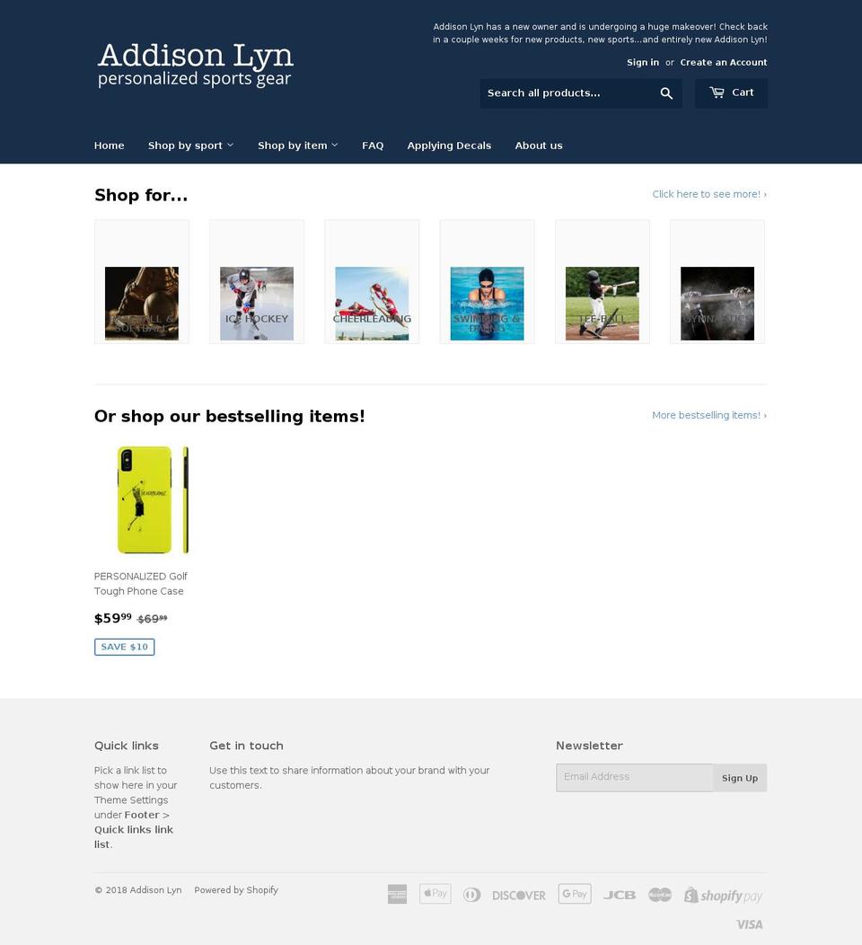 addisonlyn.com shopify website screenshot