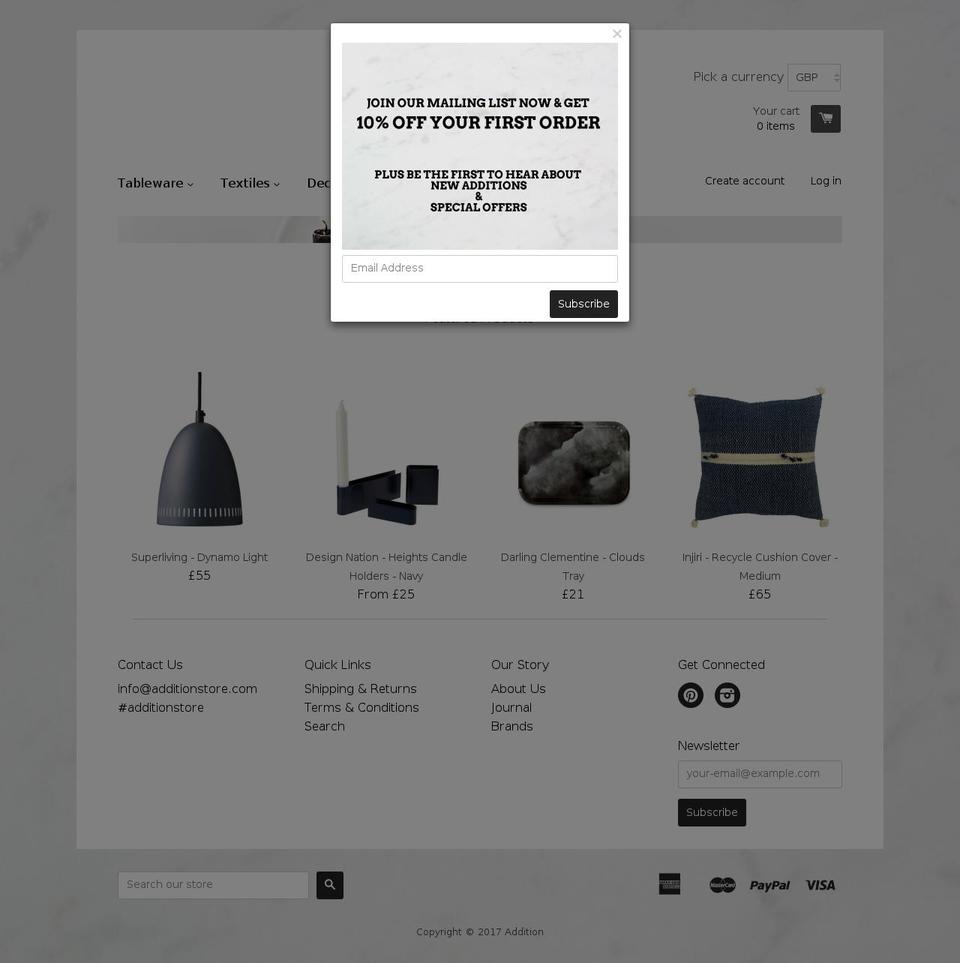 additionstore.com shopify website screenshot