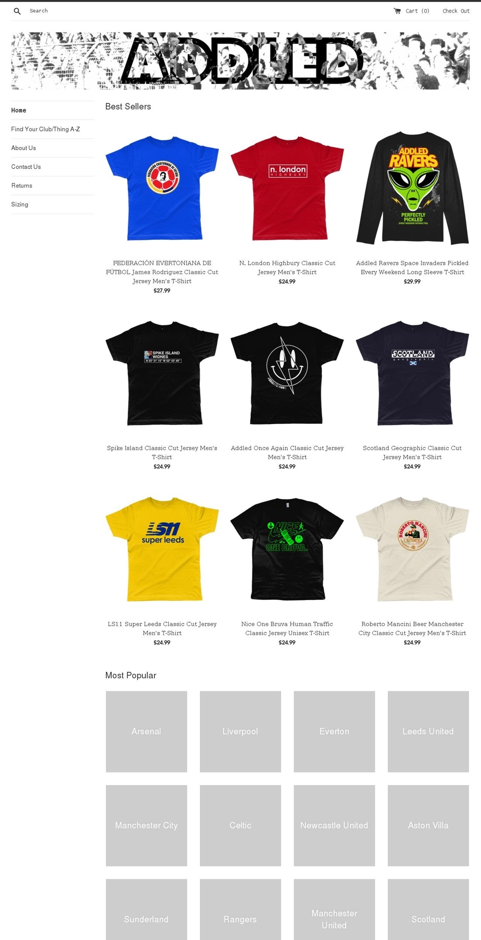 addledclothing.com shopify website screenshot
