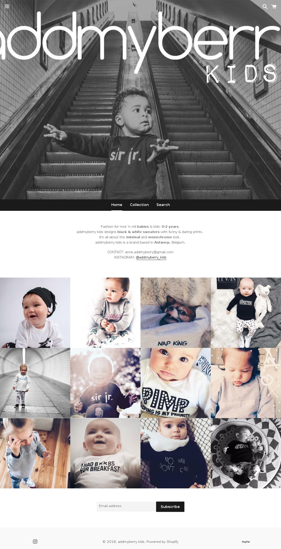 addmyberrykids.com — Shopify storefront screenshot
