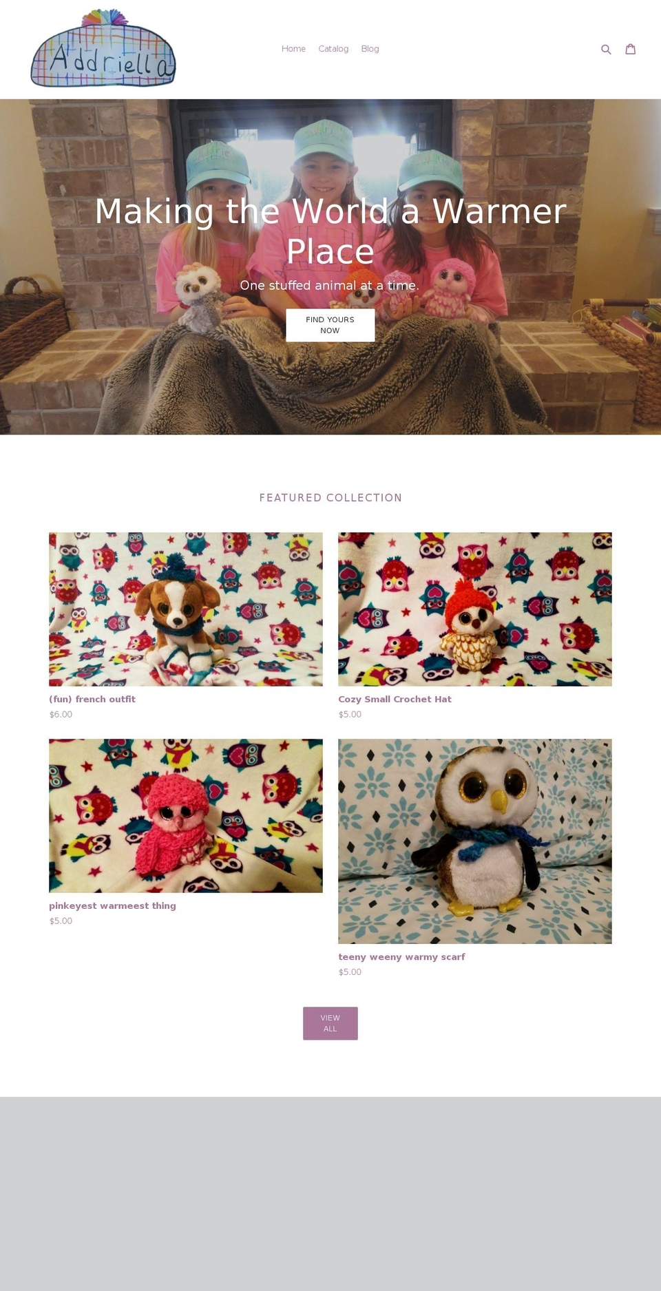 addriella.com — Shopify storefront screenshot