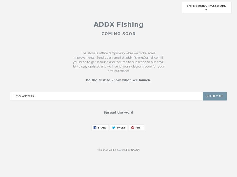 addxfishing.com — Shopify storefront screenshot